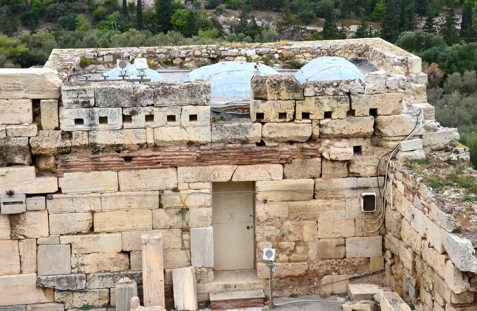 Inside of the north tower of the Beulé Gate on the Acropolis in Athens, Greece