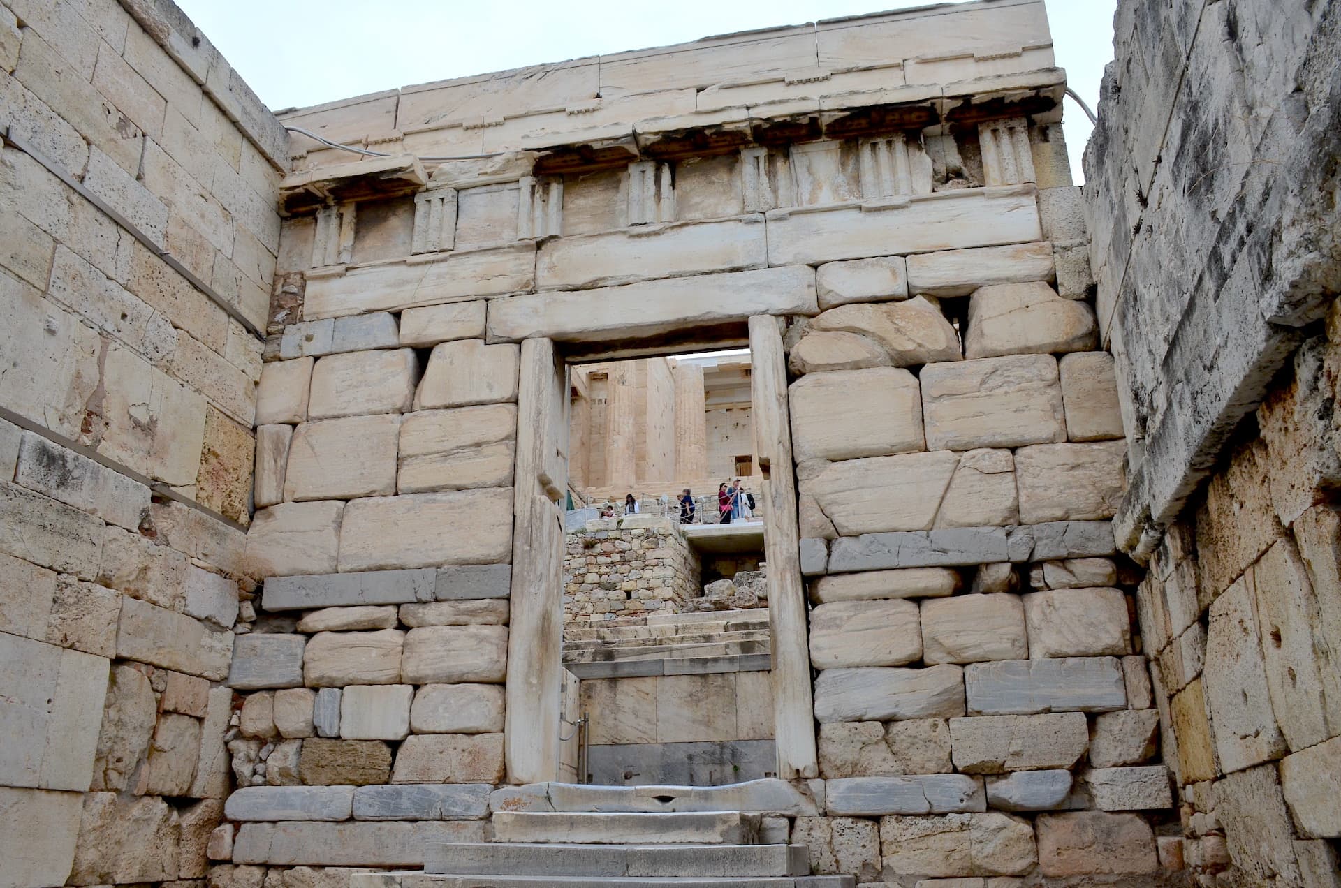 Door of the Beulé Gate on the Acropolis in Athens, Greece