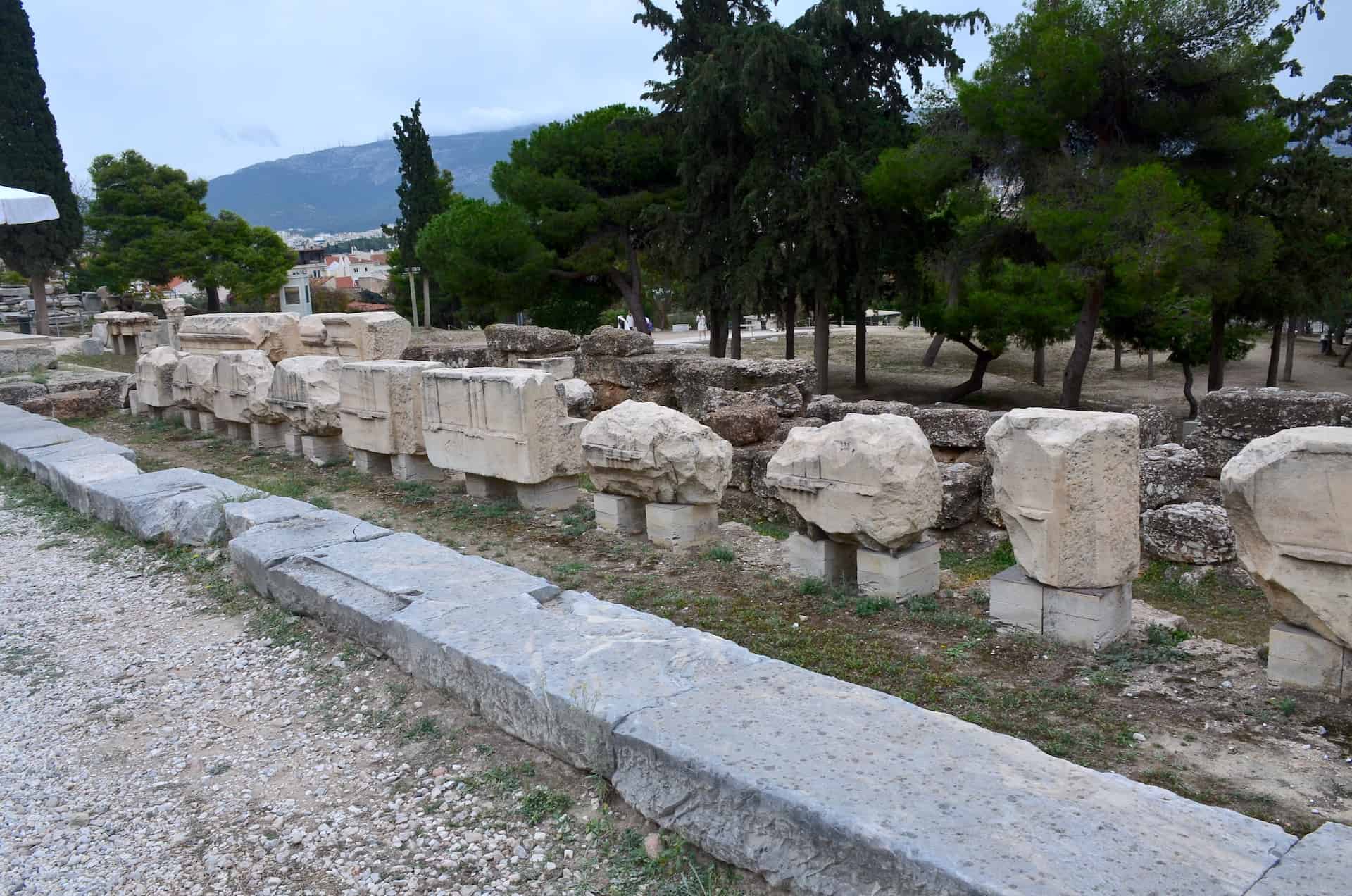Fragments of the stage building of the Theatre of Dionysus