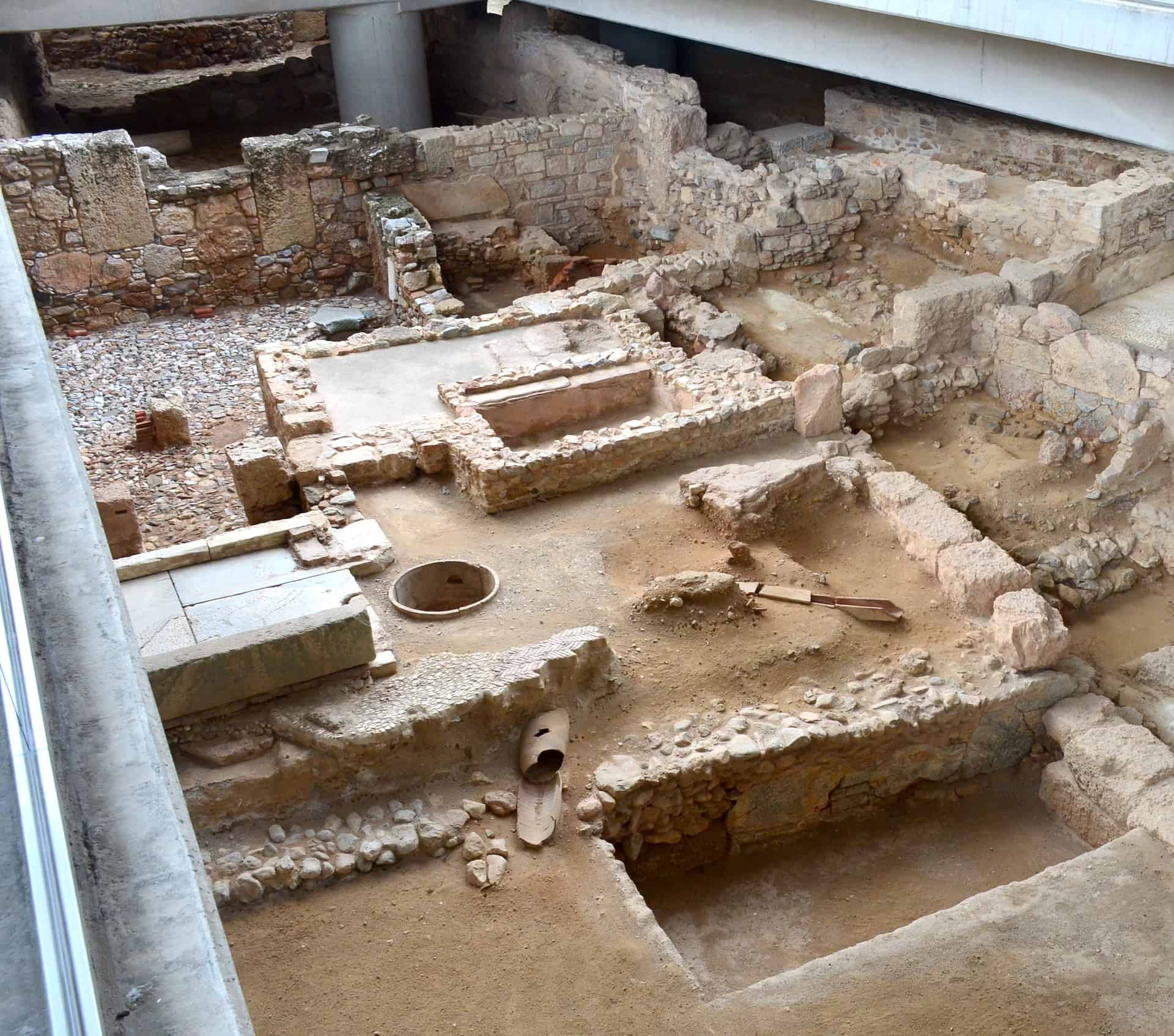 West Bath in the archaeological site at the Acropolis Museum in Athens, Greece