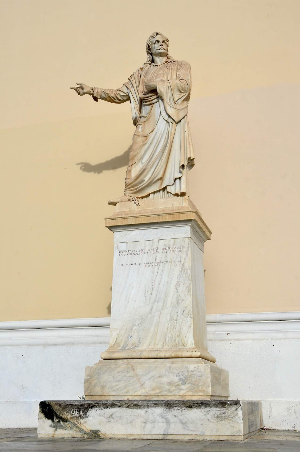 Statue of Rigas Feraios at the University of Athens in Akadimia, Athens, Greece