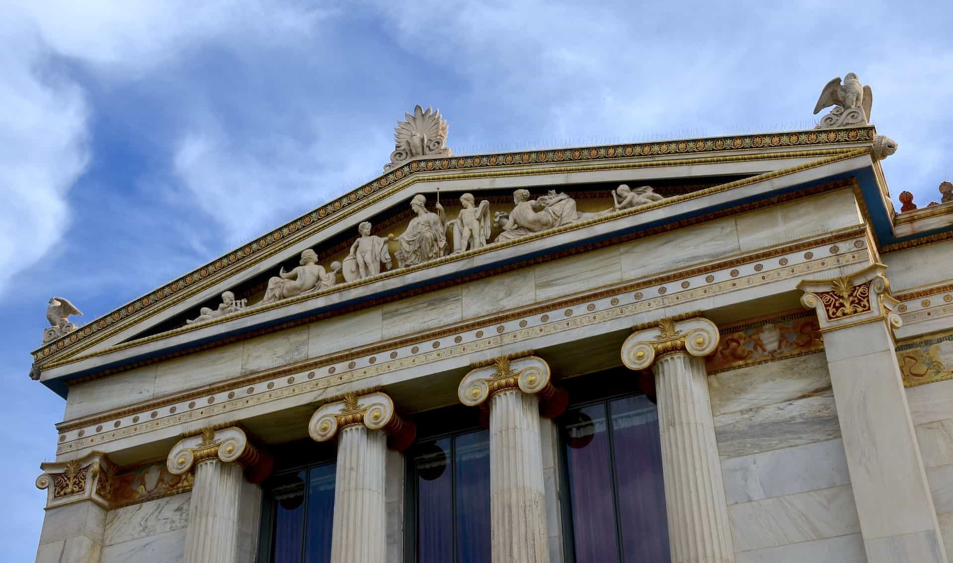 Northeast pediment of the north wing of the Academy of Athens
