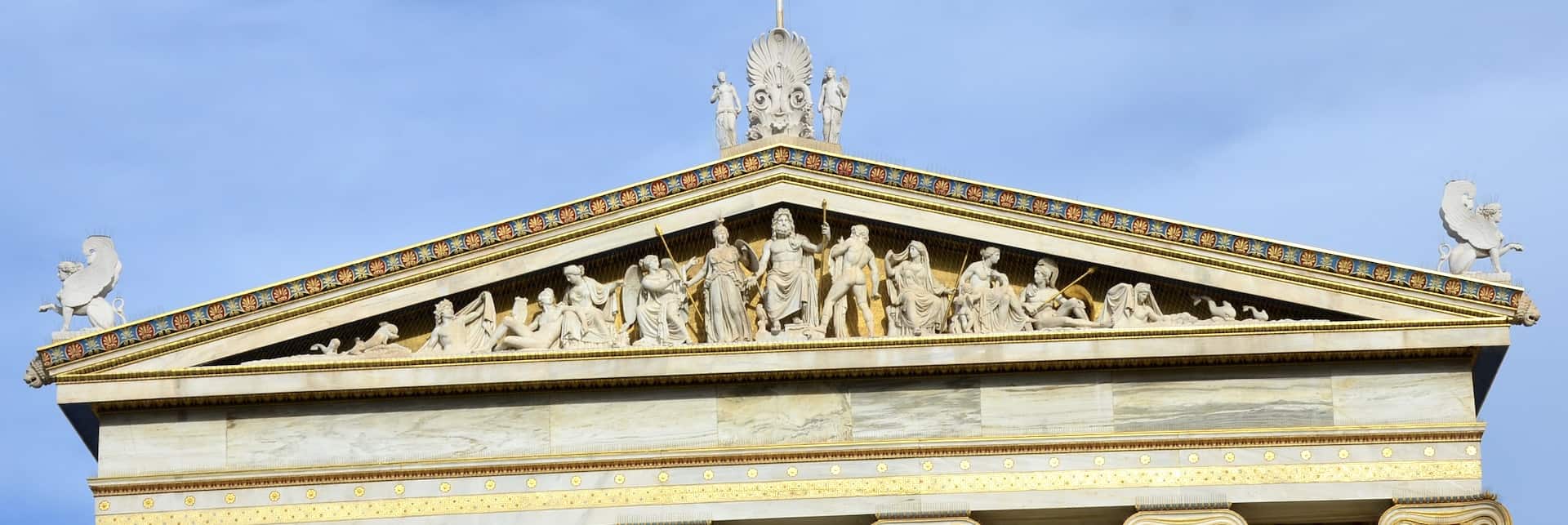 Pediment on the central building at the Academy of Athens