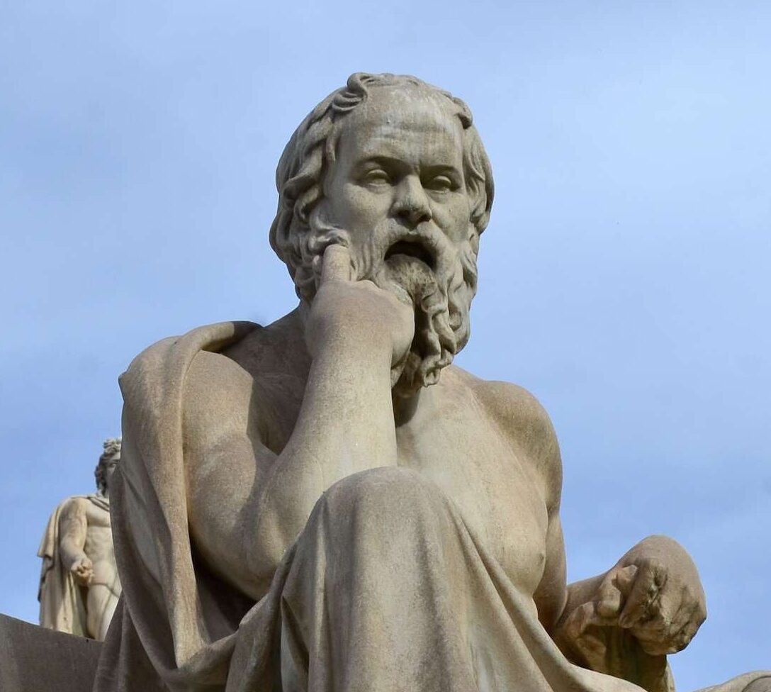 Socrates at the Academy of Athens in Akadimia, Athens, Greece
