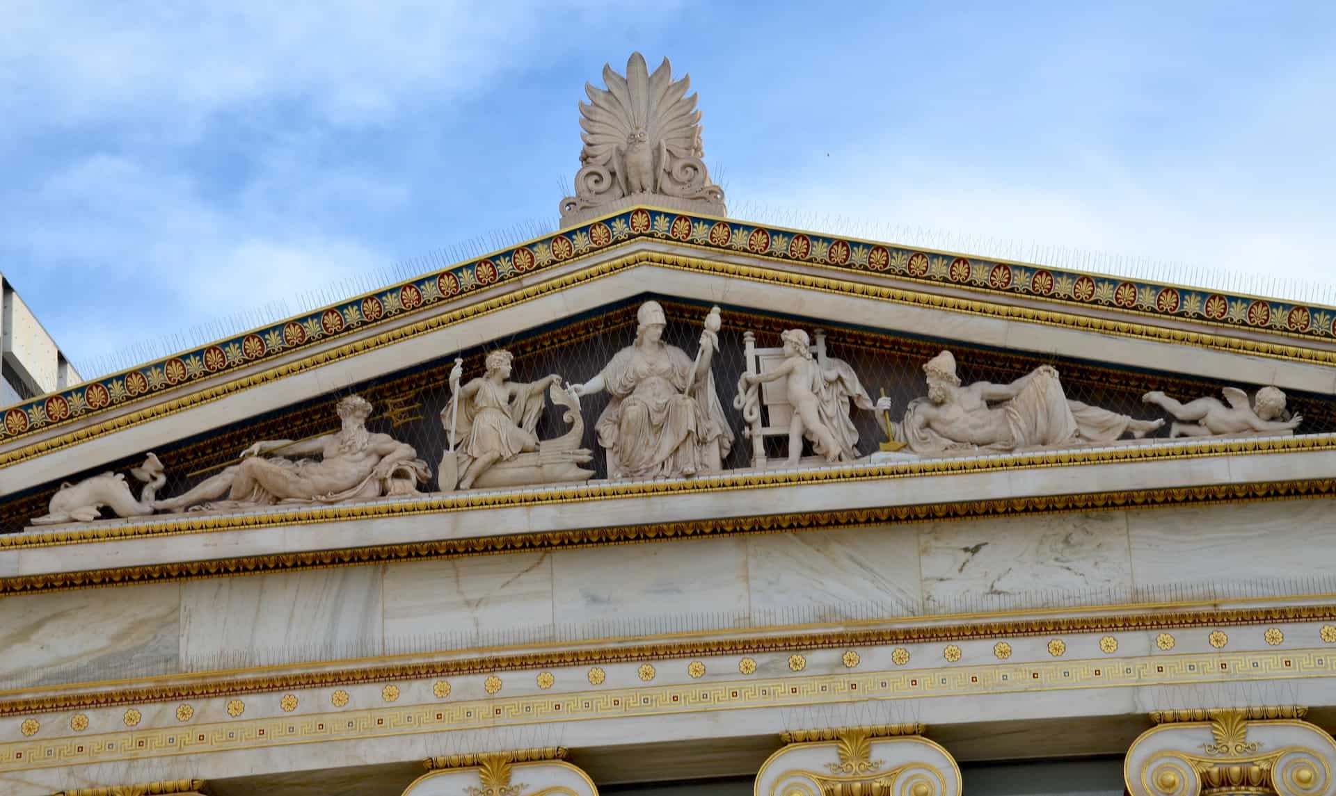 Northwest pediment of the south wing of the Academy of Athens