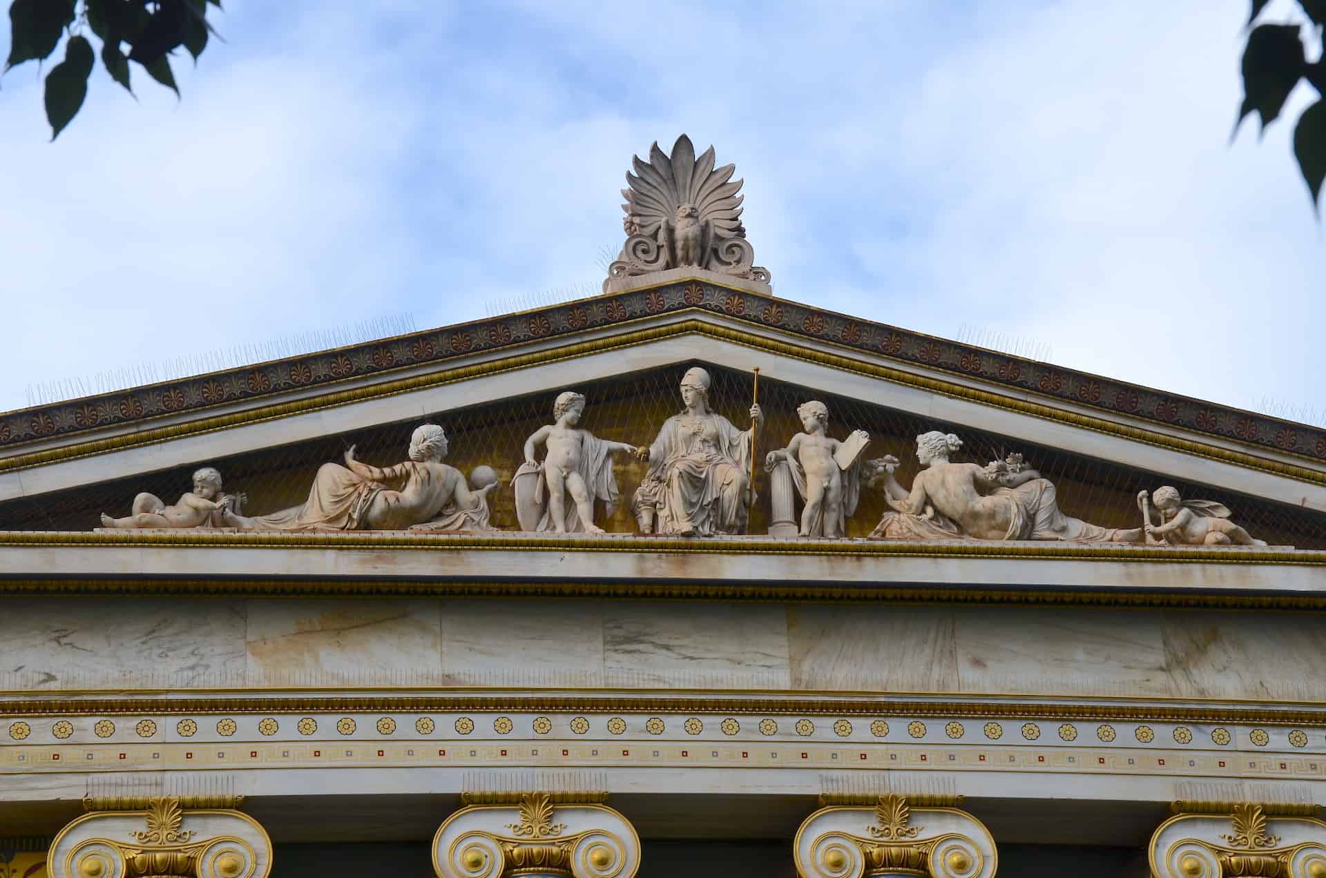 Southeast pediment of the south wing of the Academy of Athens