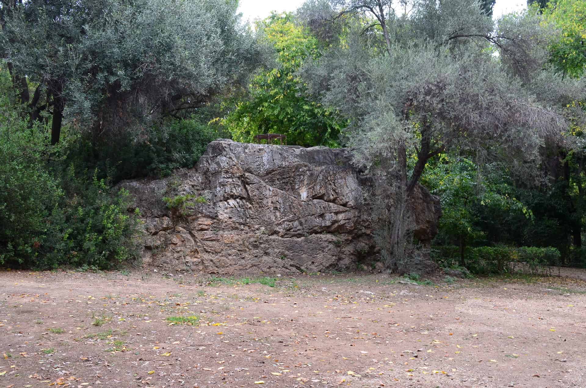 Queen Amalia's Rock at the National Garden in Athens, Greece