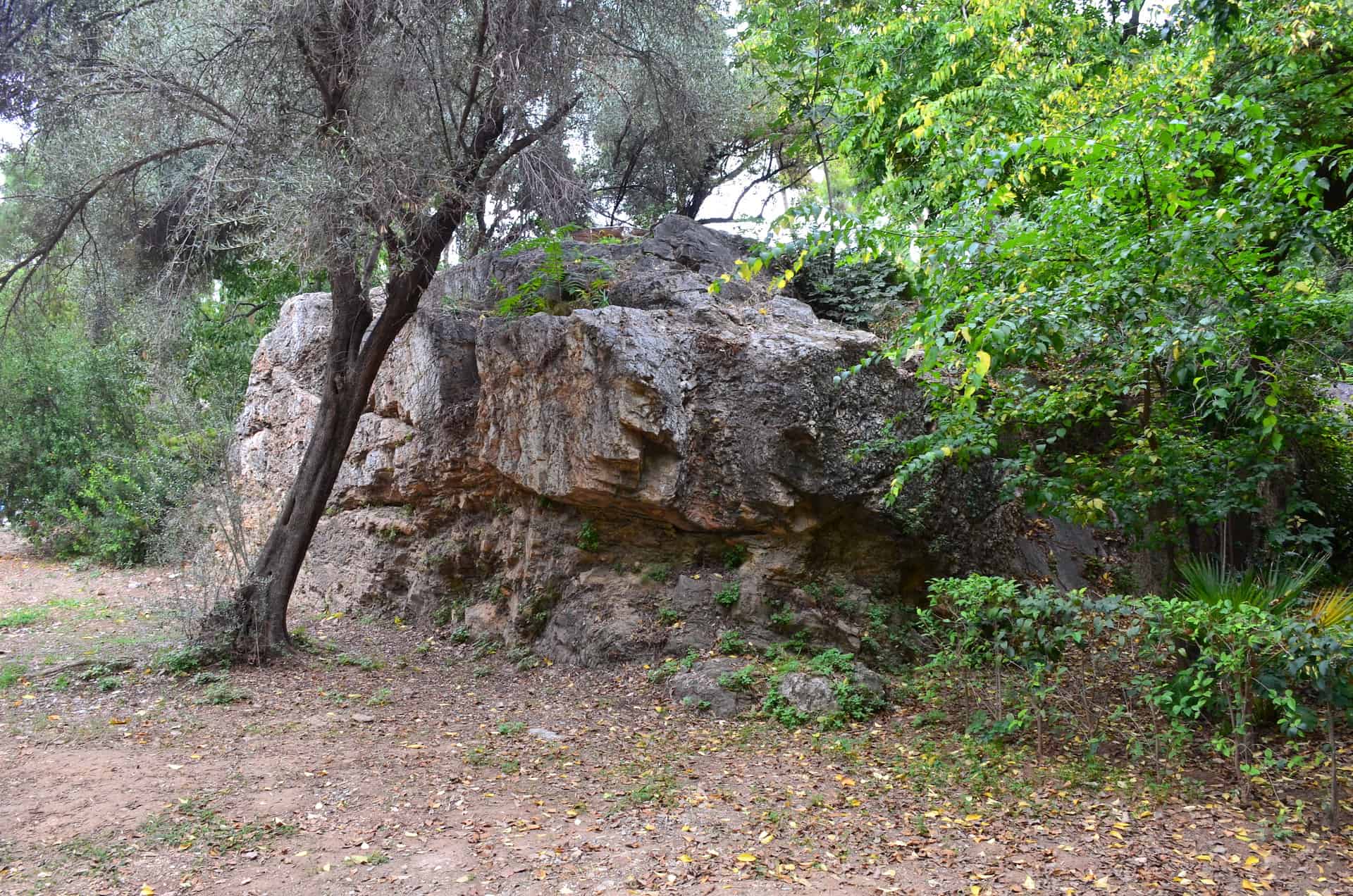 Queen Amalia's Rock at the National Garden in Athens, Greece