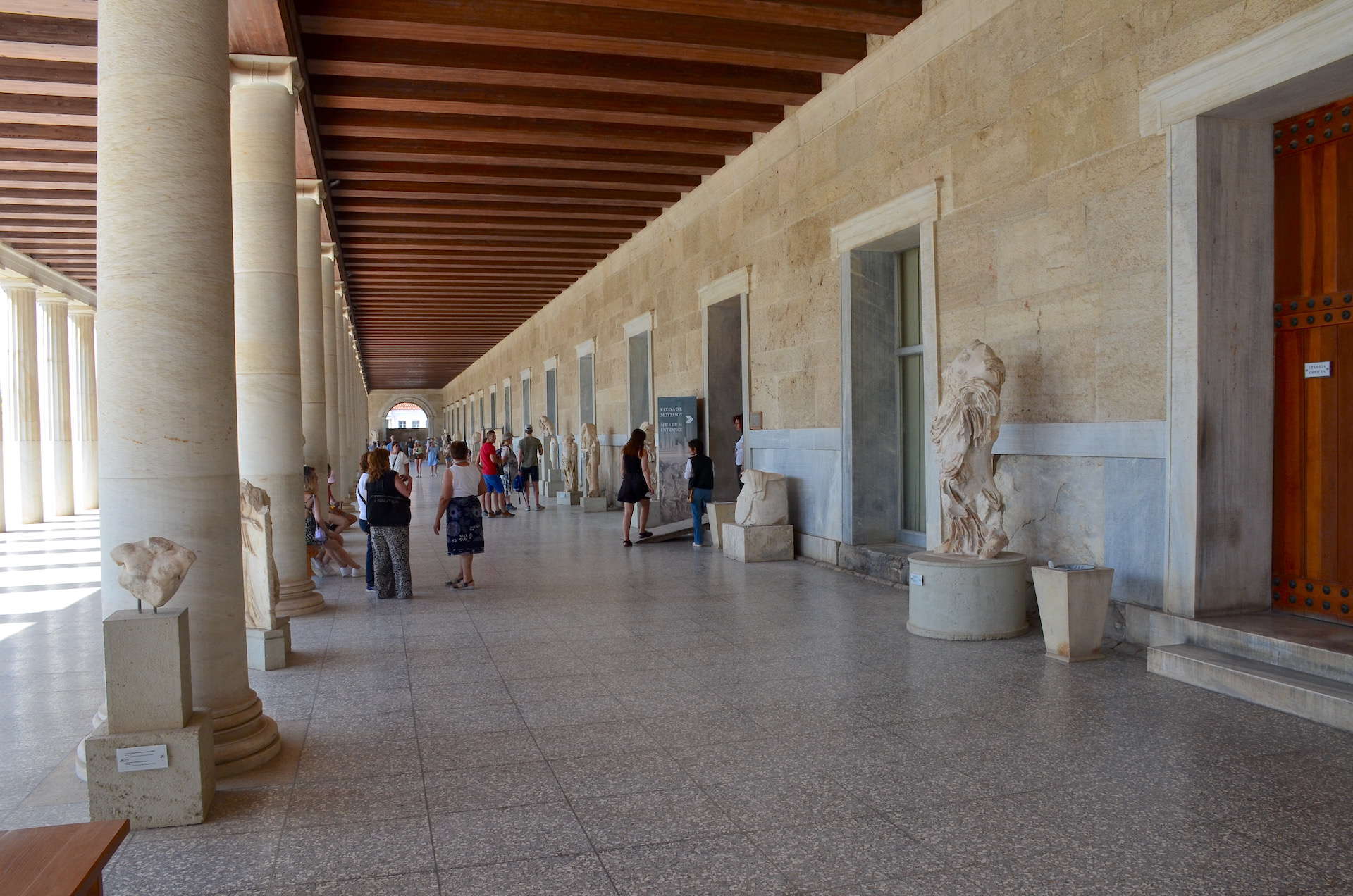 Ground floor exhibition in the Stoa of Attalos in the Museum of the Ancient Agora in Athens