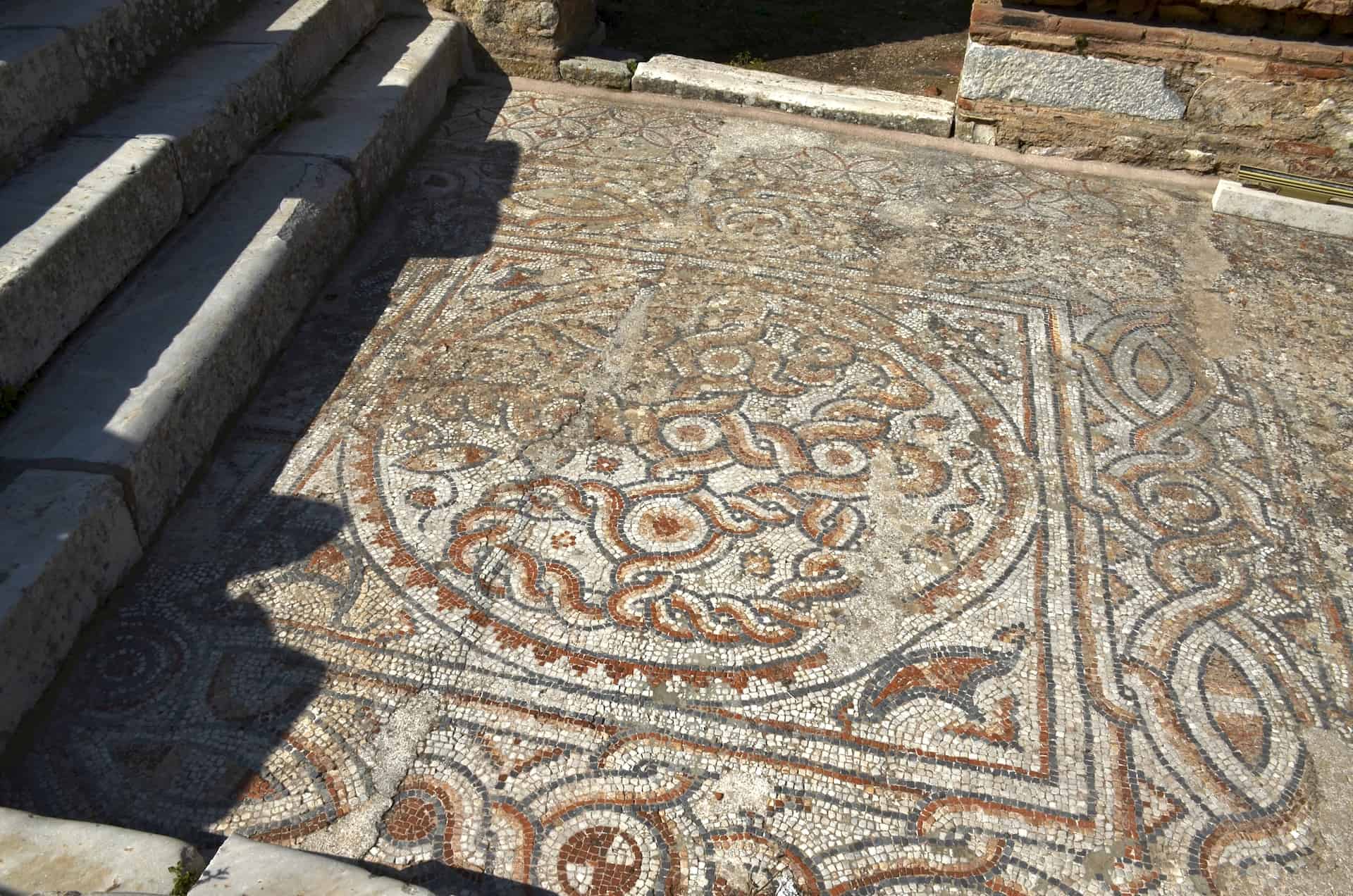 Upper end of the mosaic on Alytarch's Stoa on Curetes Street in Ephesus