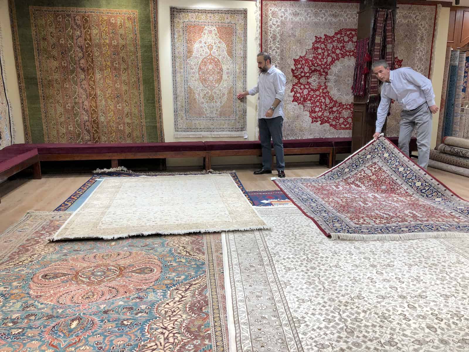 Carpets at Aladdin's Rug Warehouse in Selçuk, Turkey