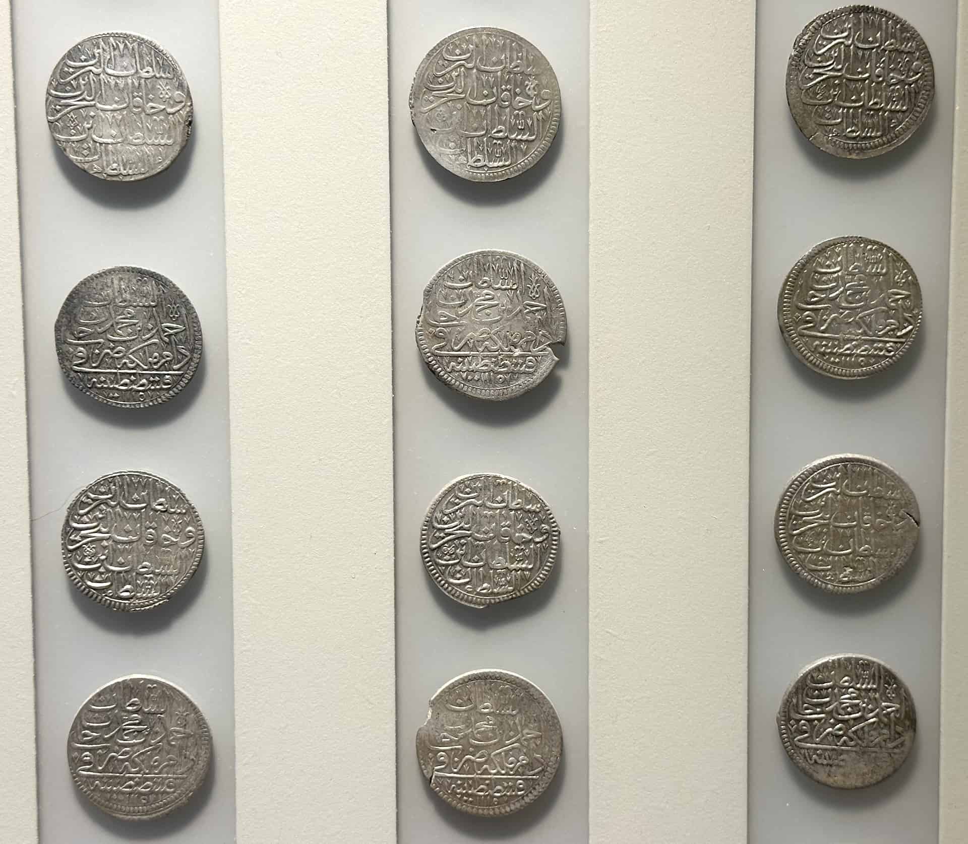 Ottoman coins at the Ephesus Museum in Selçuk, Turkey