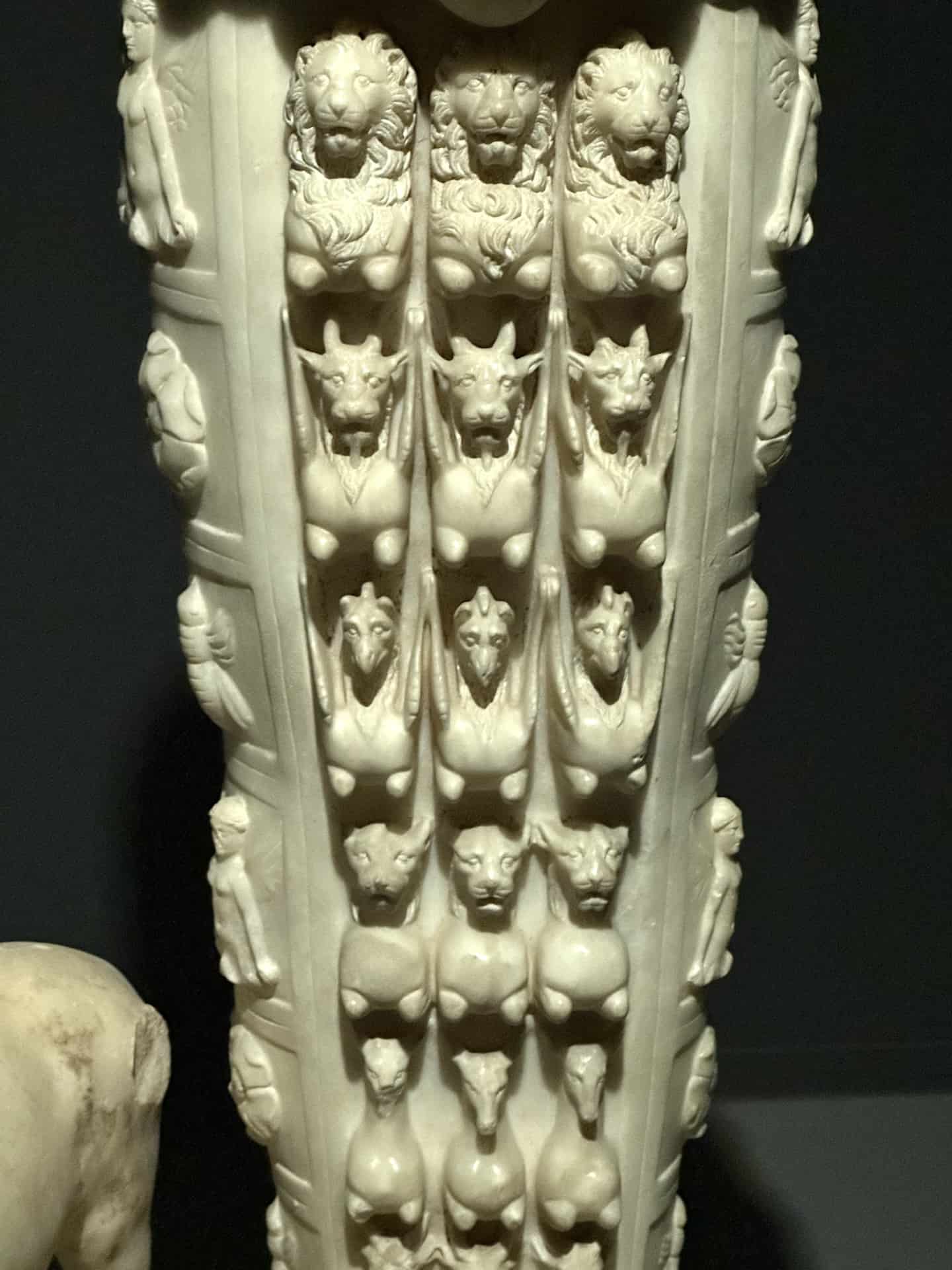 Animal figures on the Beautiful Artemis Statue