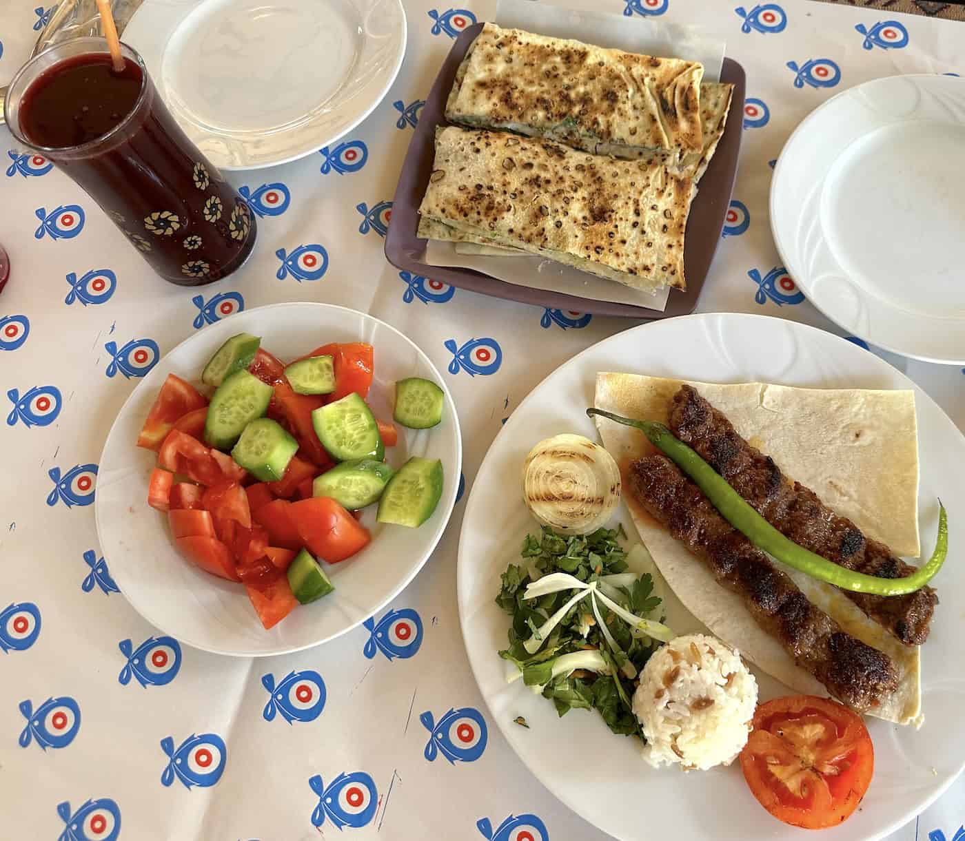 Our meal at Asker'in Yeri in Selçuk, Turkey