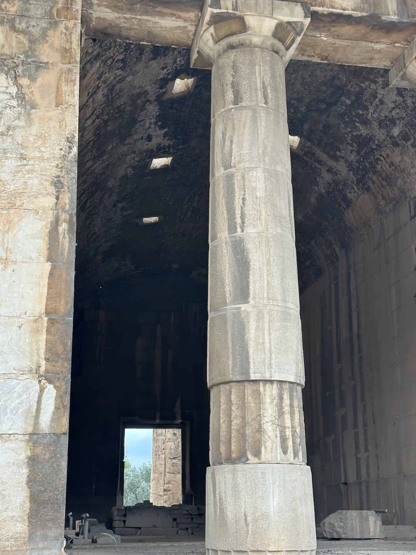 Looking into the cella of the Temple of Hephaestus