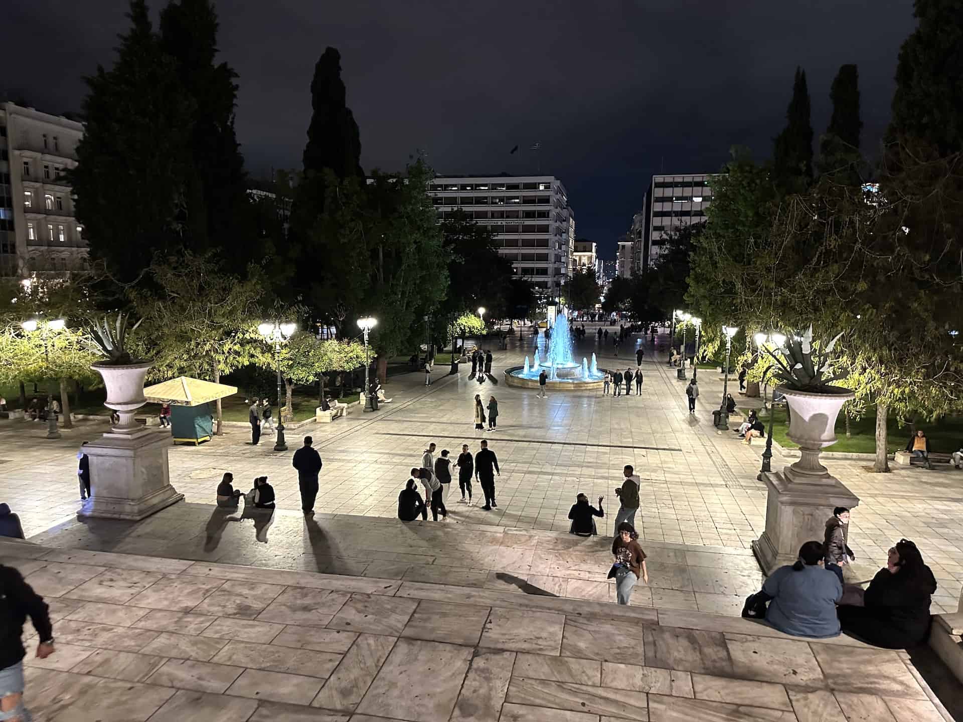 Syntagma Square at night, Athens, Greece