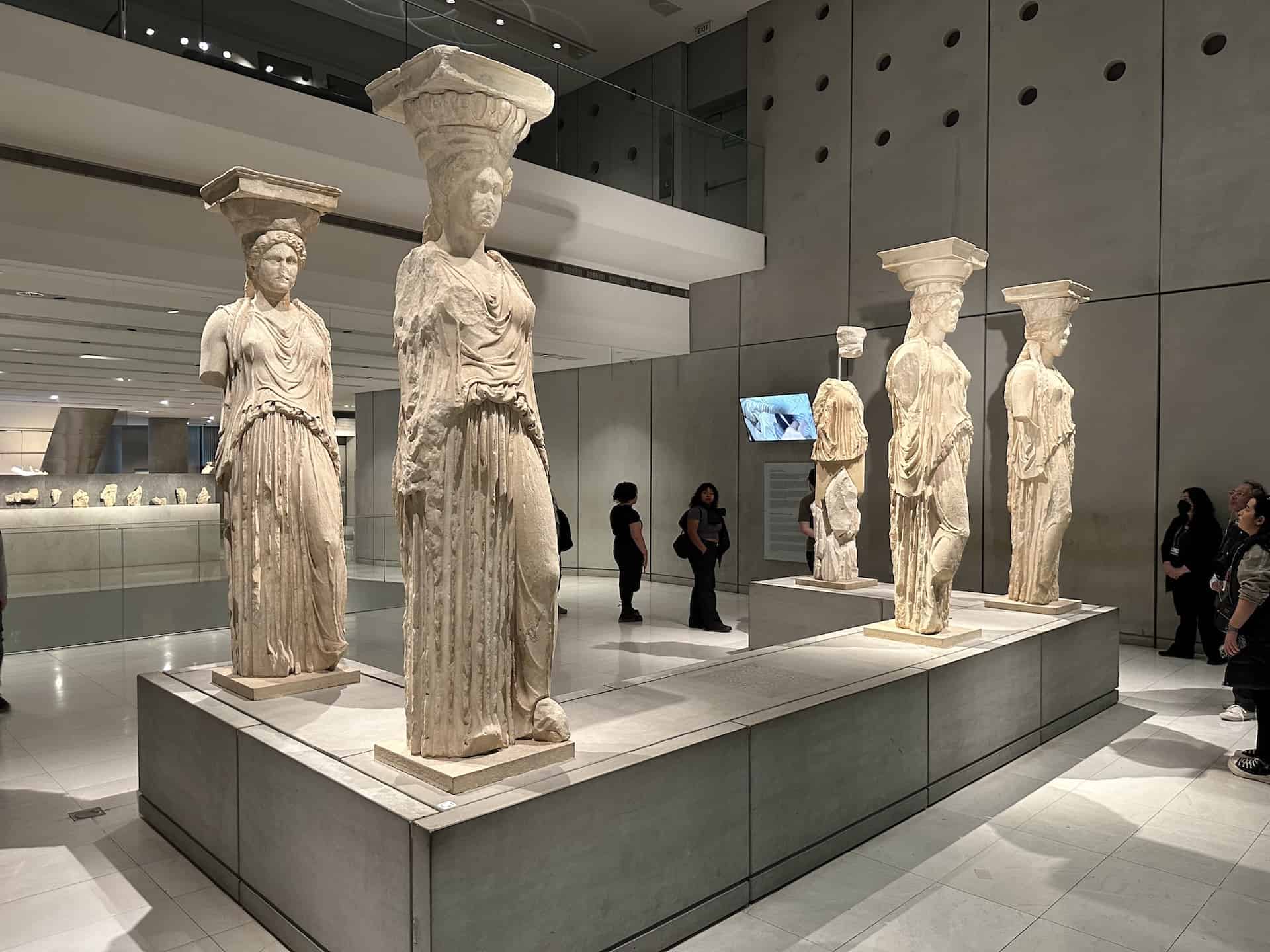 Caryatids at the Acropolis Museum in Athens, Greece