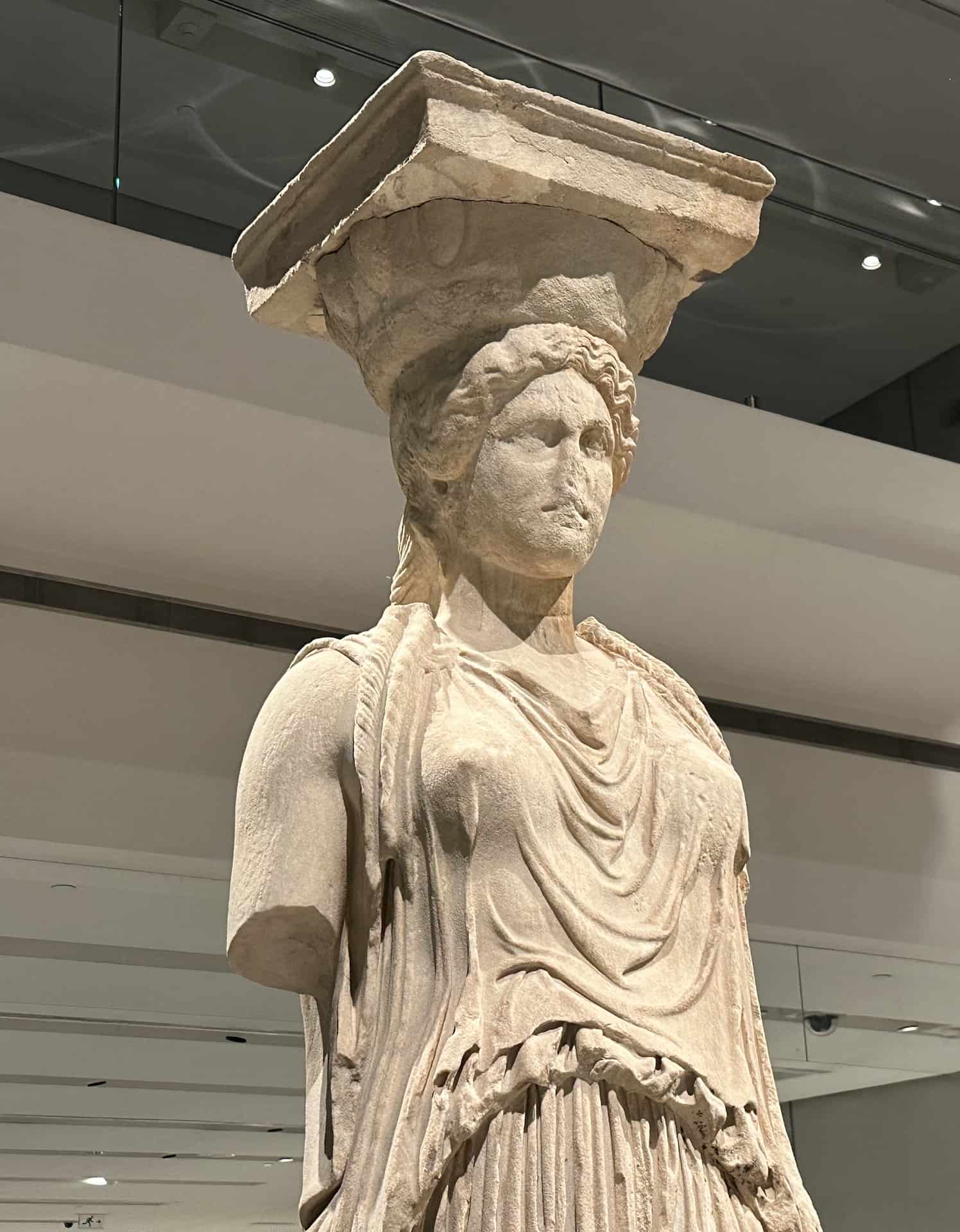 Caryatid at the Acropolis Museum in Athens, Greece