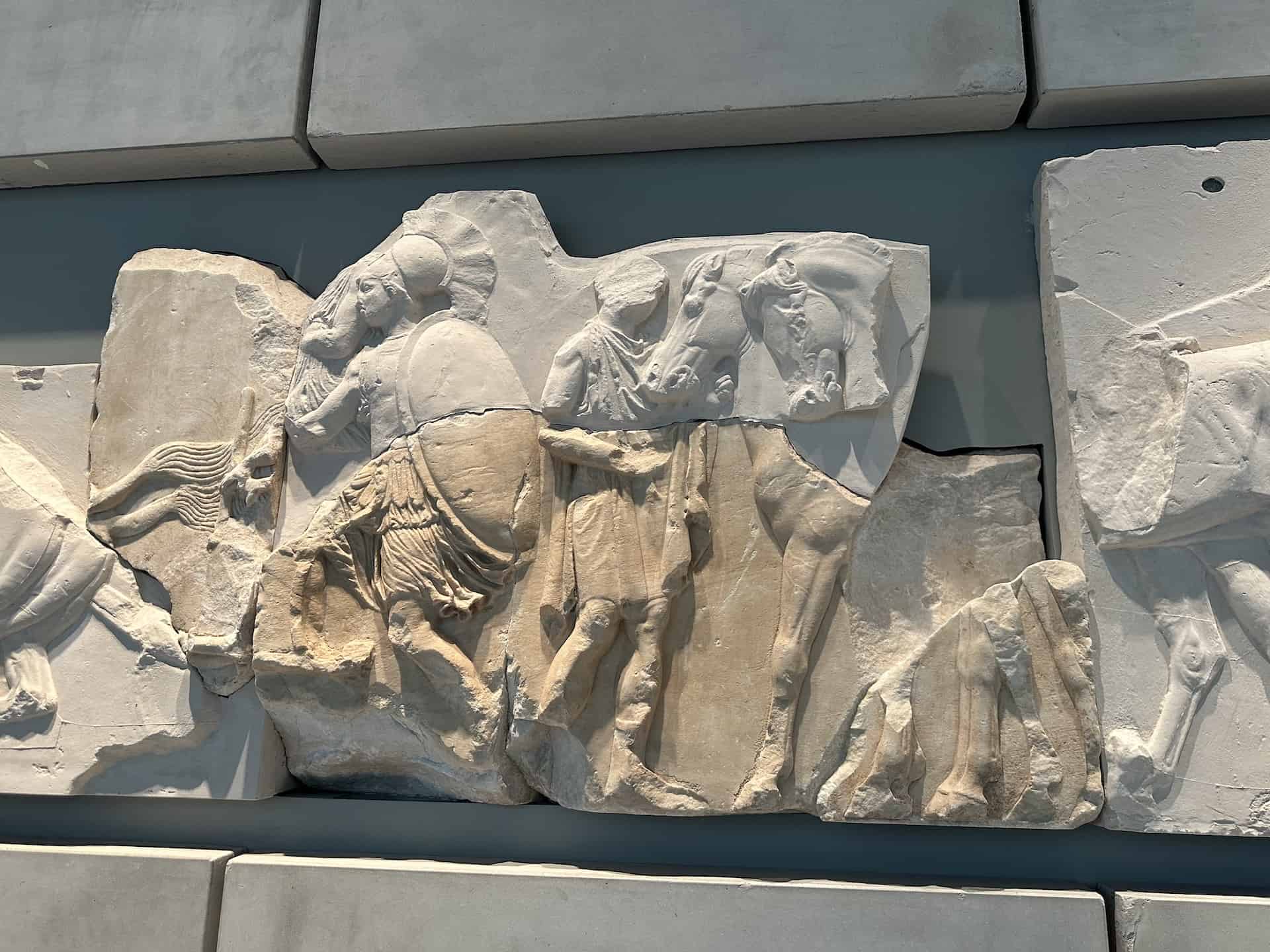 N XXVII, 70-72 (missing fragment in the British Museum) on the north frieze of the Parthenon