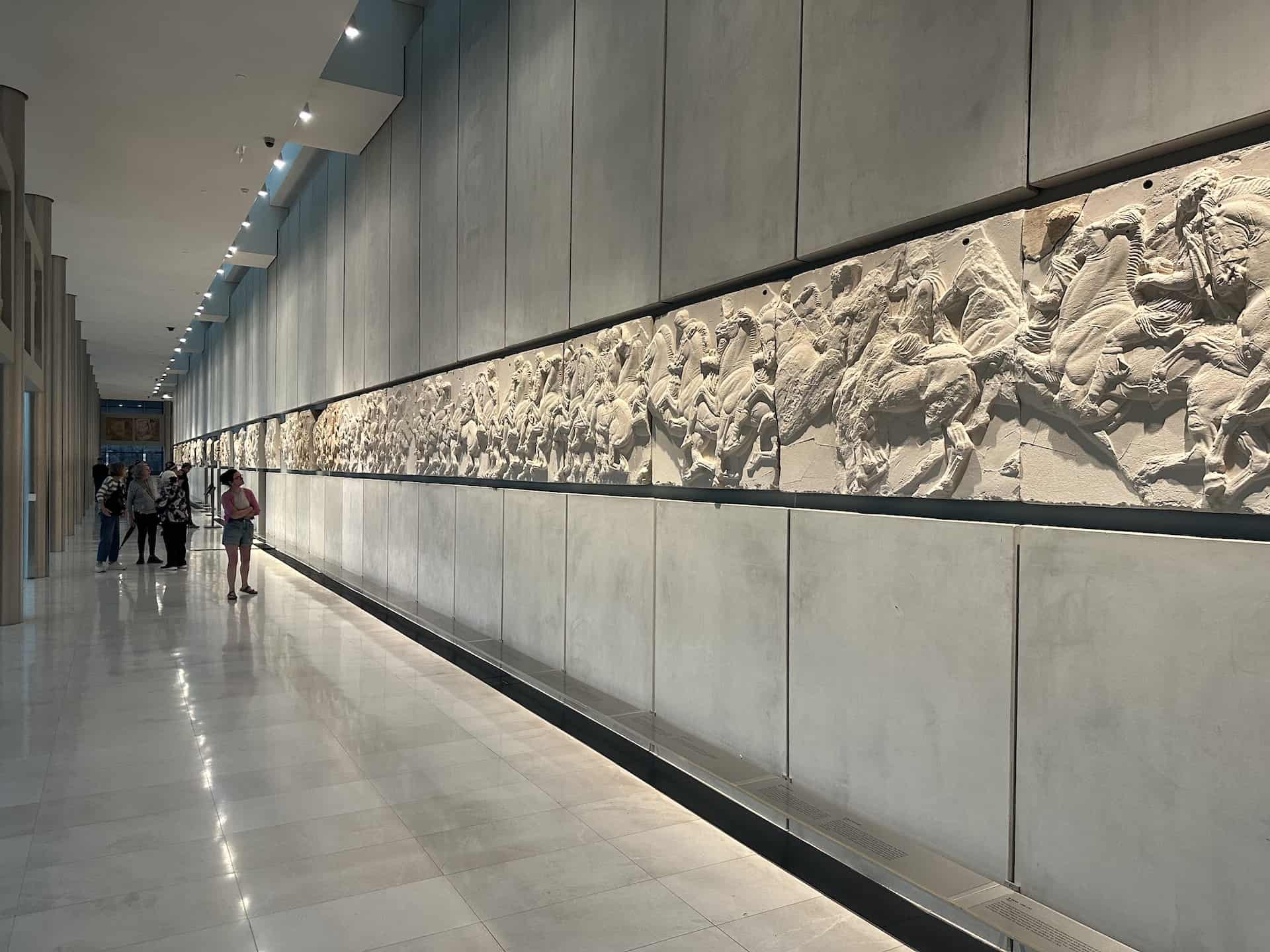 North frieze of the Parthenon at the Acropolis Museum in Athens, Greece