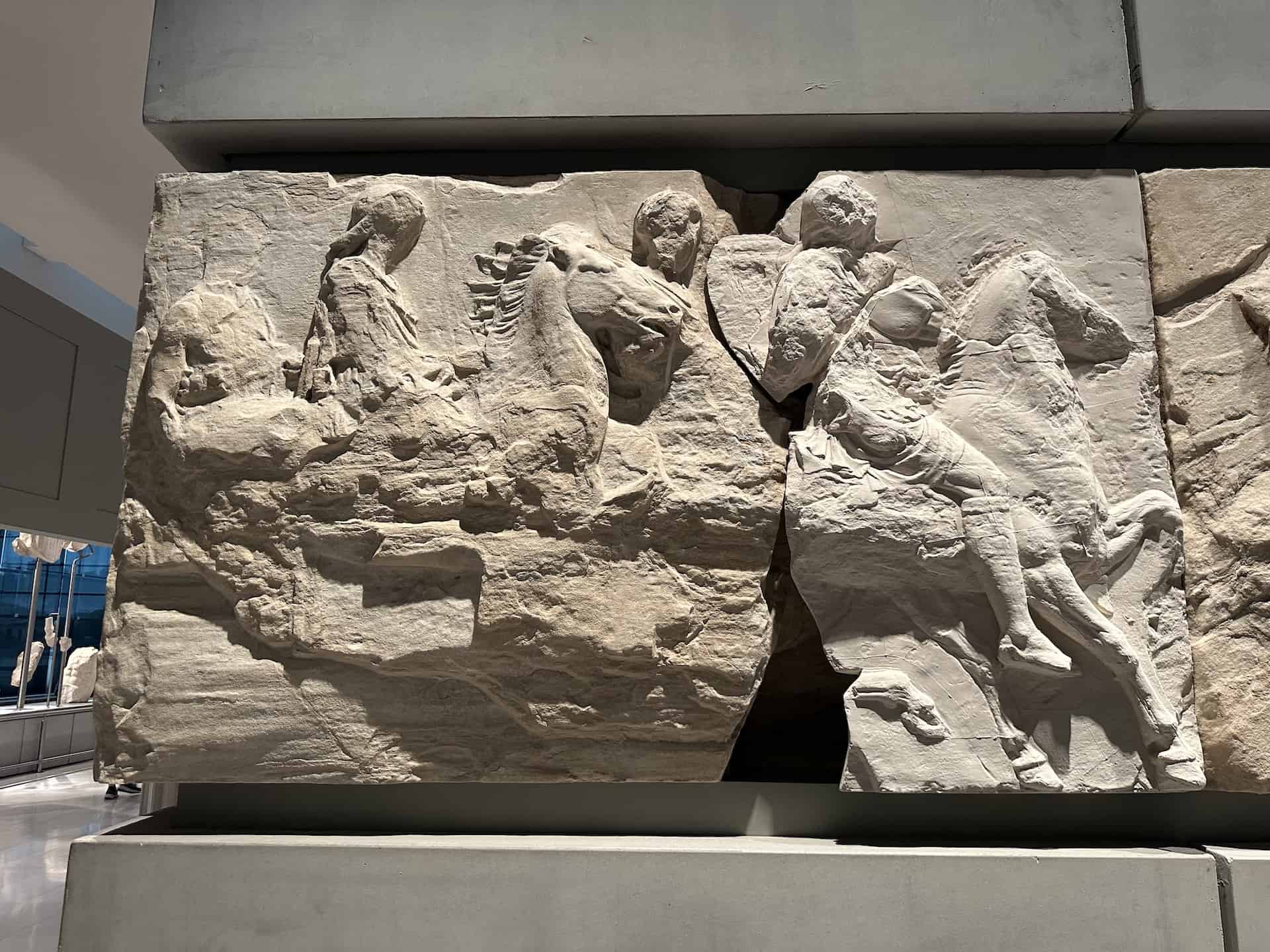S I, 1-4 (missing fragment in the British Museum) on the south frieze of the Parthenon