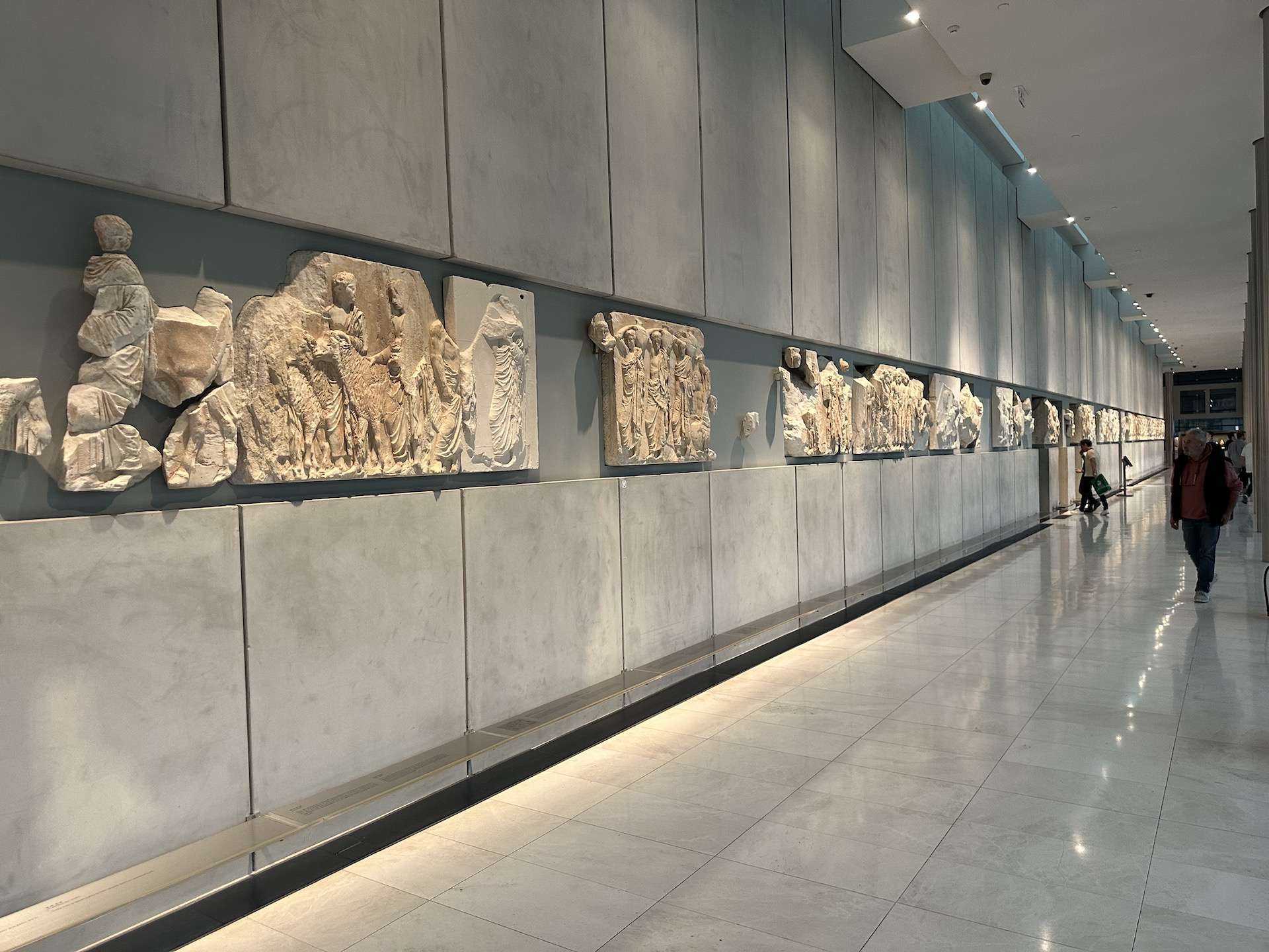 North frieze of the Parthenon at the Acropolis Museum in Athens, Greece