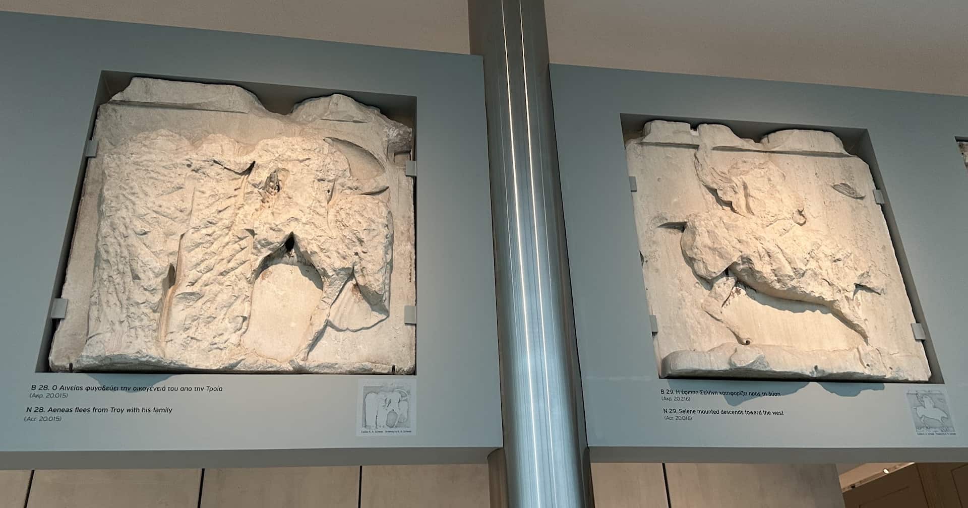 N 28 and N 29 on the north metopes of the Parthenon