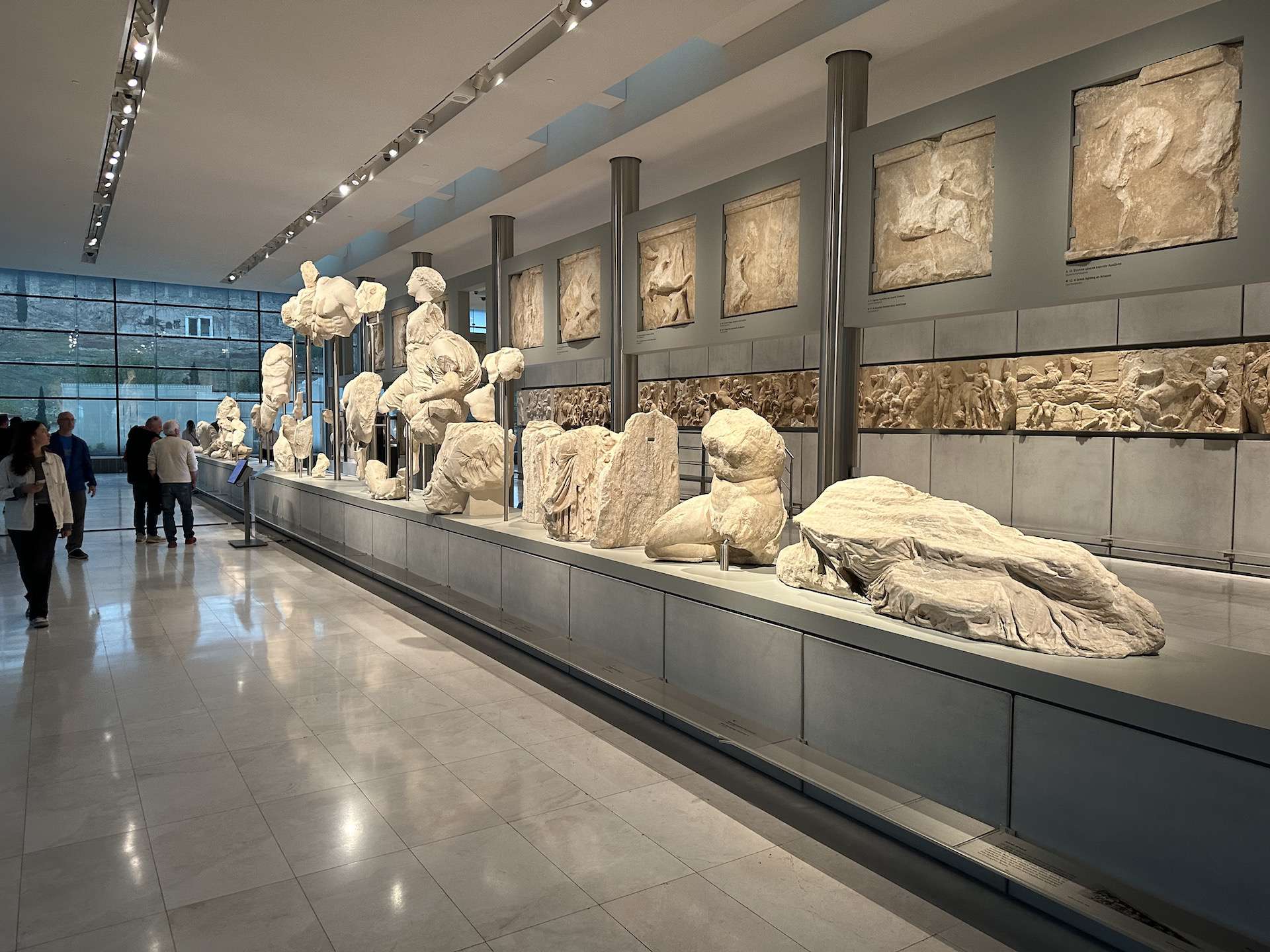 West pediment of the Parthenon at the Acropolis Museum in Athens, Greece