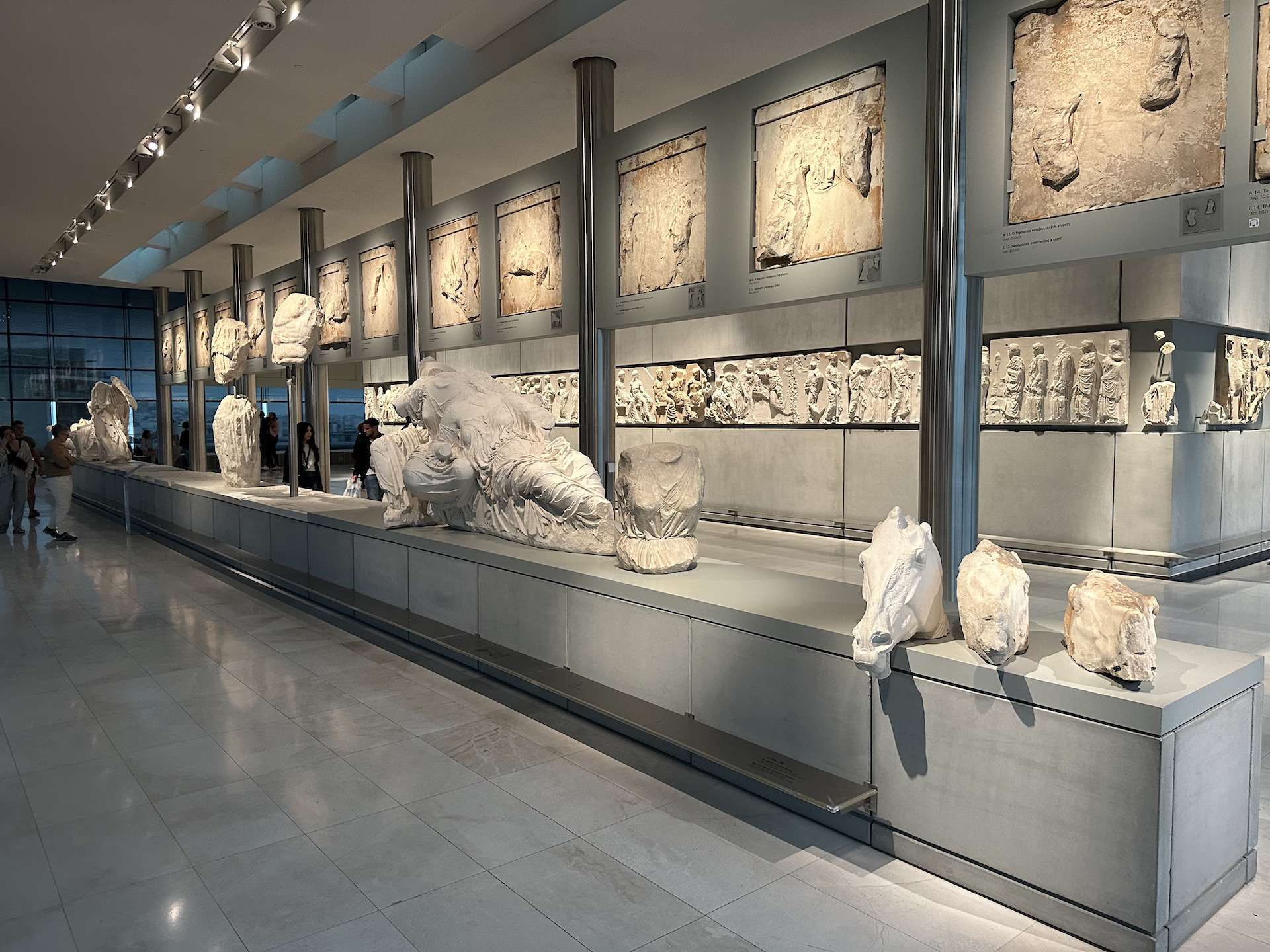 East pediment of the Parthenon at the Acropolis Museum in Athens, Greece