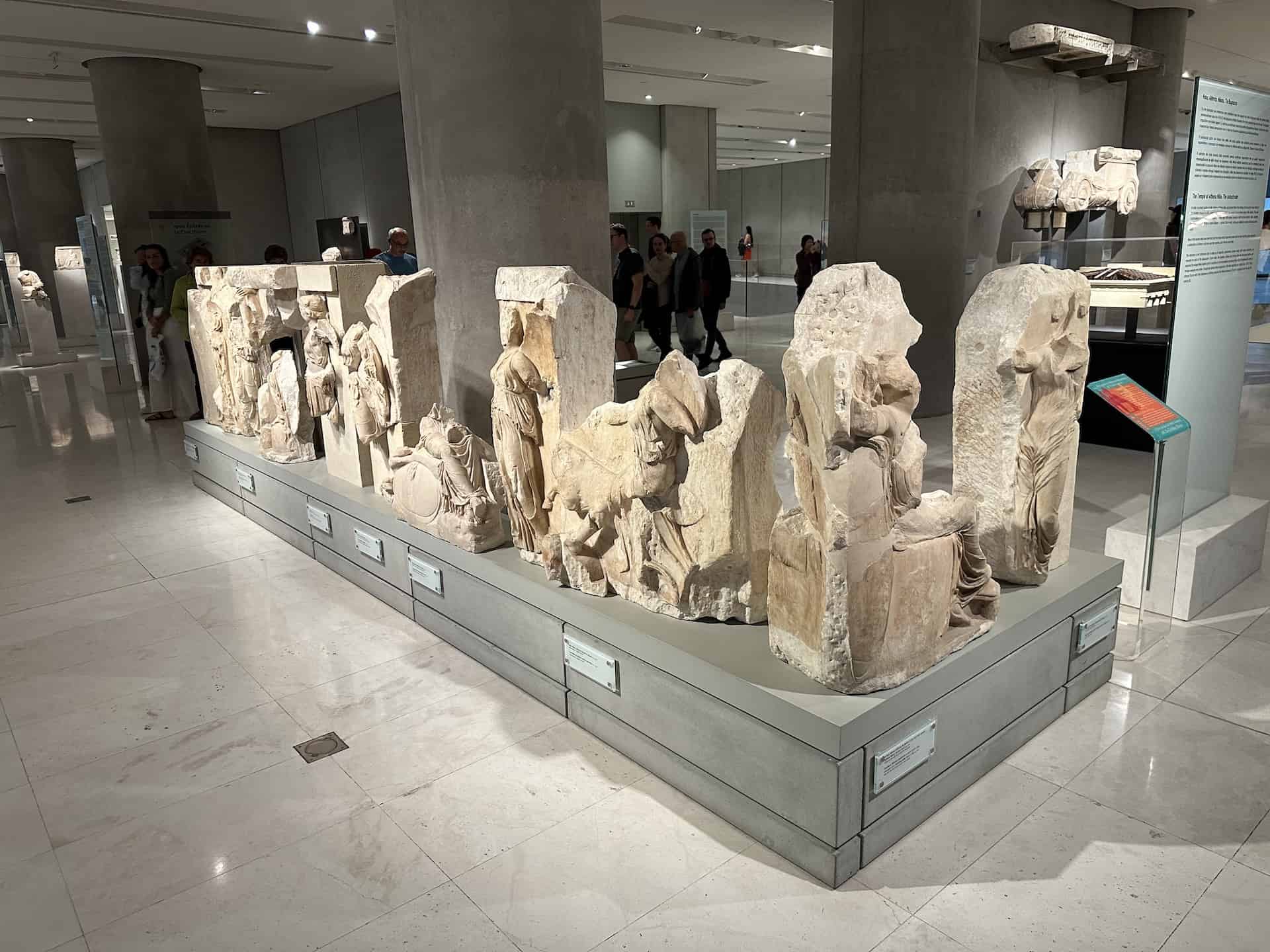 Parapet of the Temple of Athena Nike at the Acropolis Museum in Athens, Greece