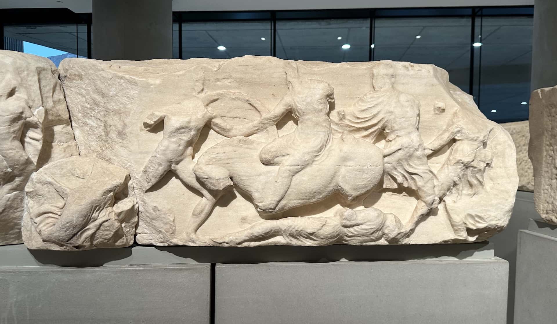 Battle of Marathon on the south frieze of the Temple of Athena Nike