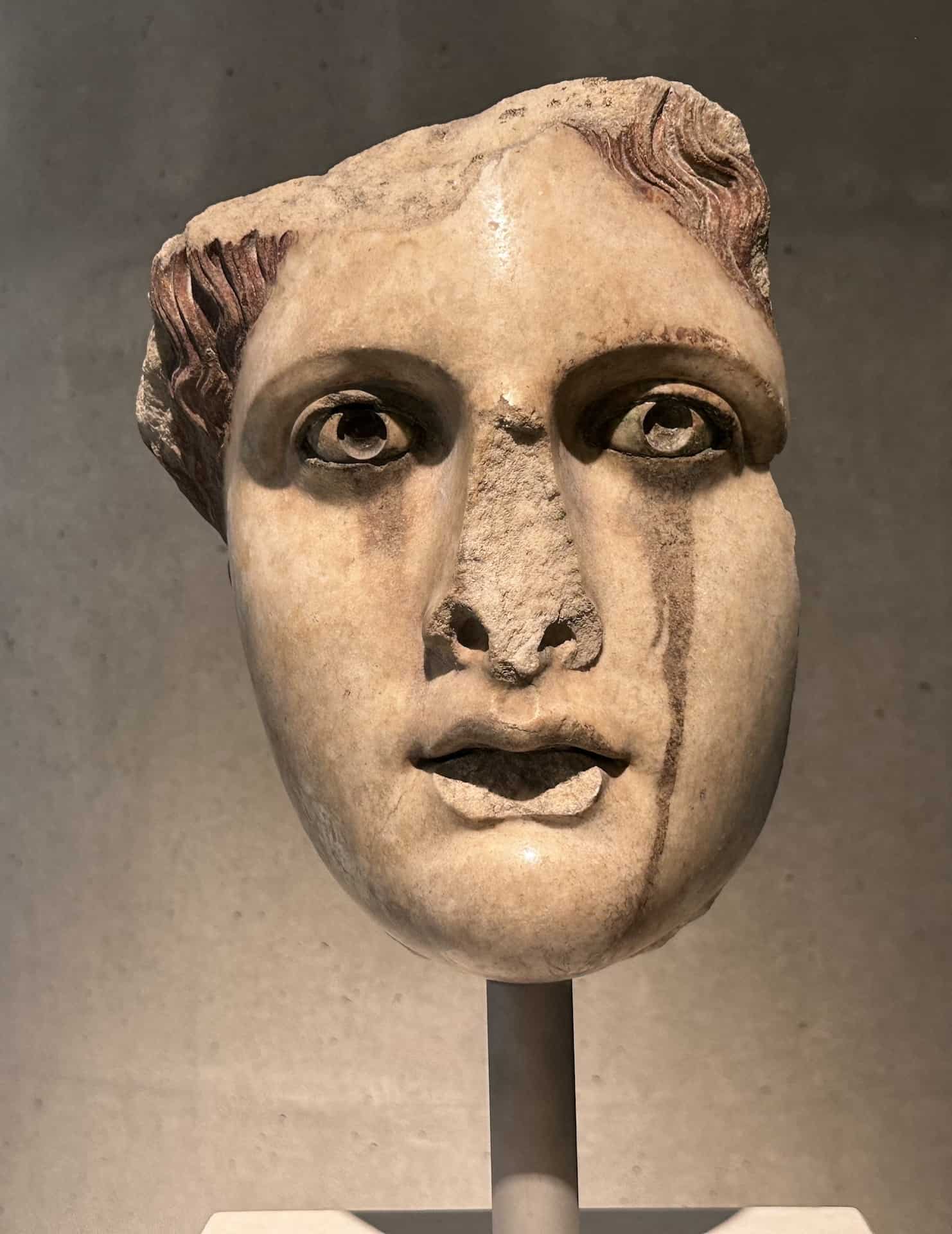 Head of a female statue; 2nd century at the Acropolis Museum in Athens, Greece
