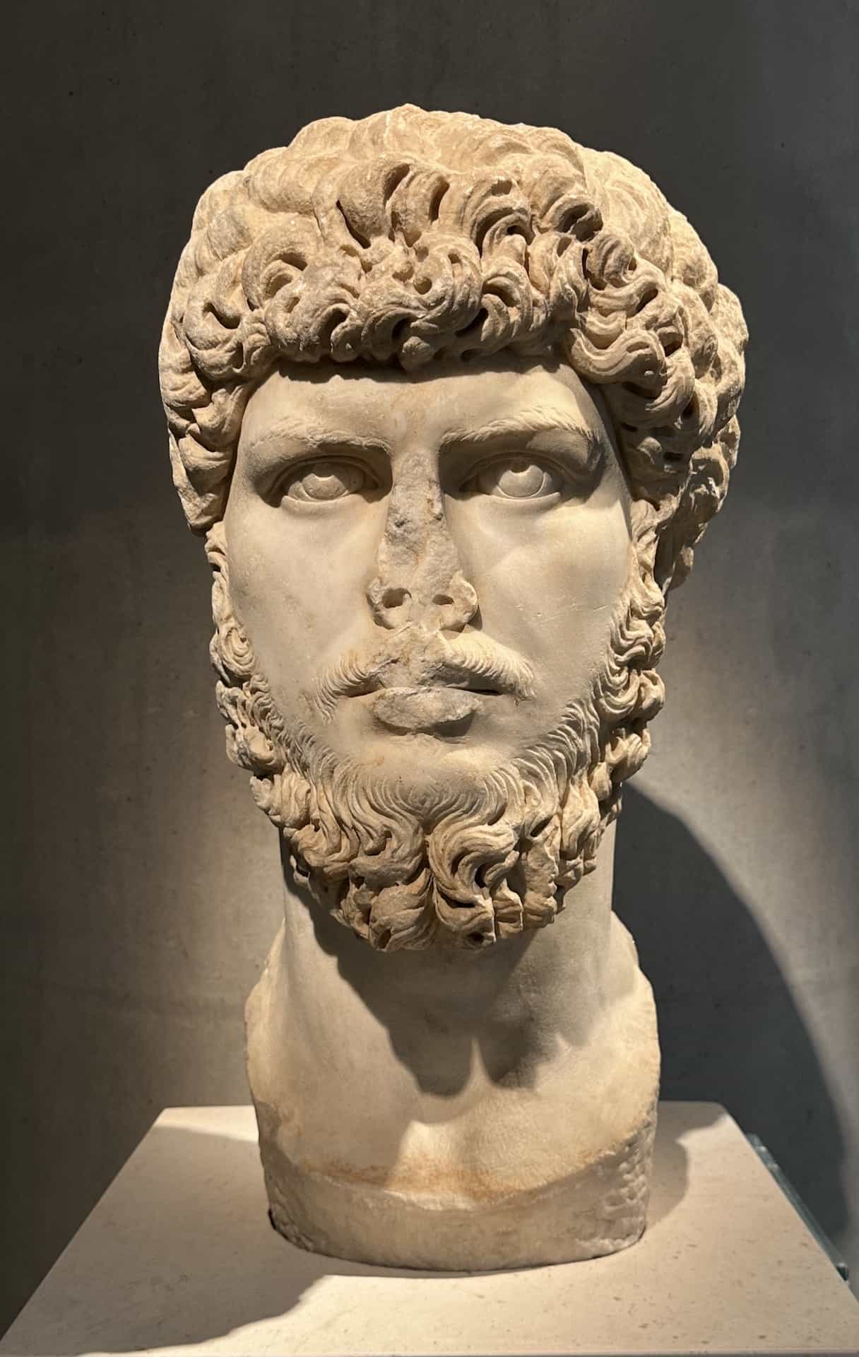 Portrait of the Emperor Lucius Verus; 161-170 at the Acropolis Museum in Athens, Greece