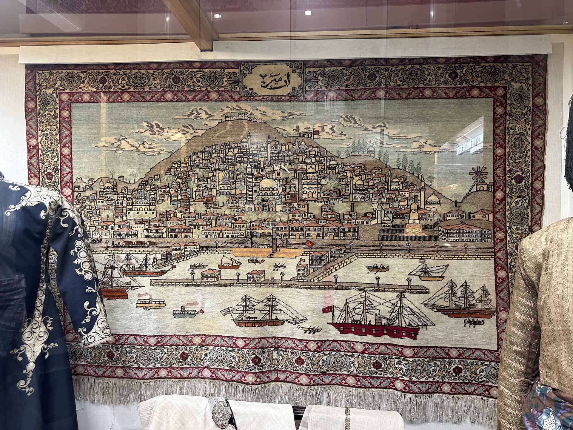 Carpet depicting Smyrna; from a carpet factory in Hereke or Kütahya; end of 19th century in From Greater...to Contemporary Greece (Part 1)