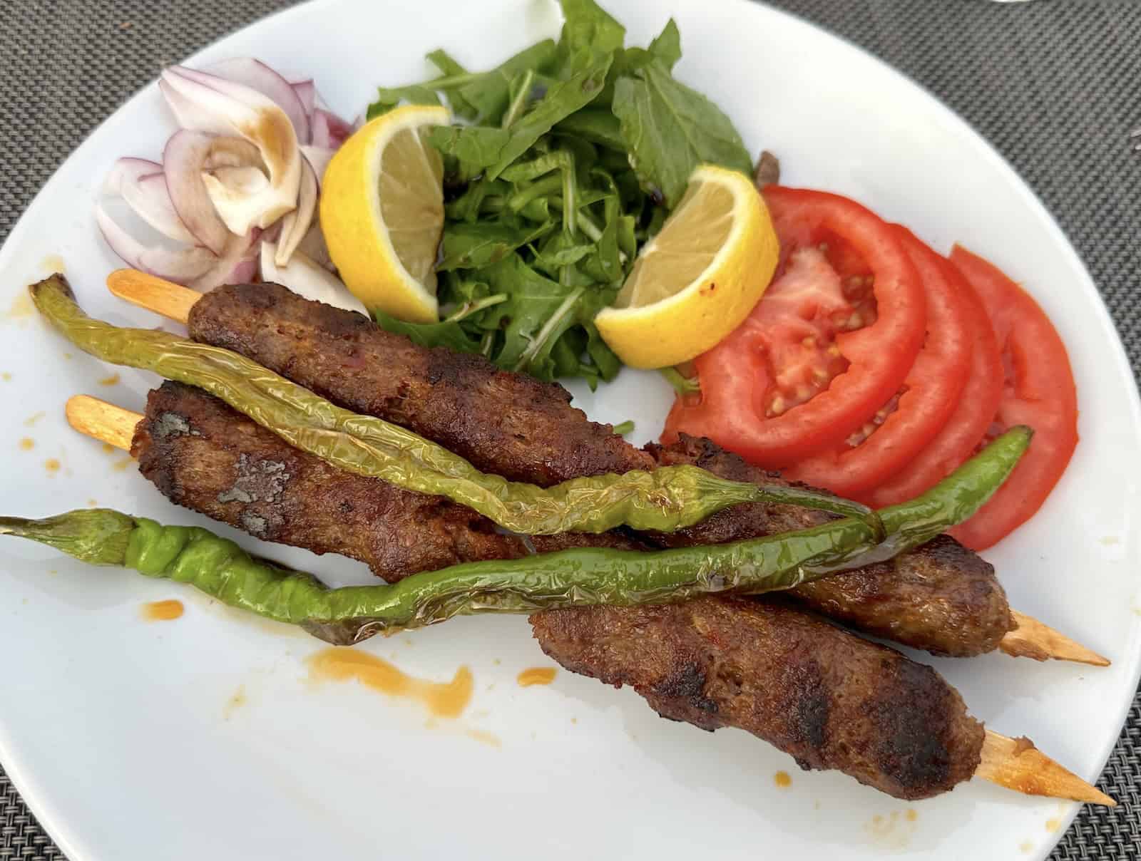 Adana kebabs at Ayasoluk Restaurant in Selçuk, Turkey