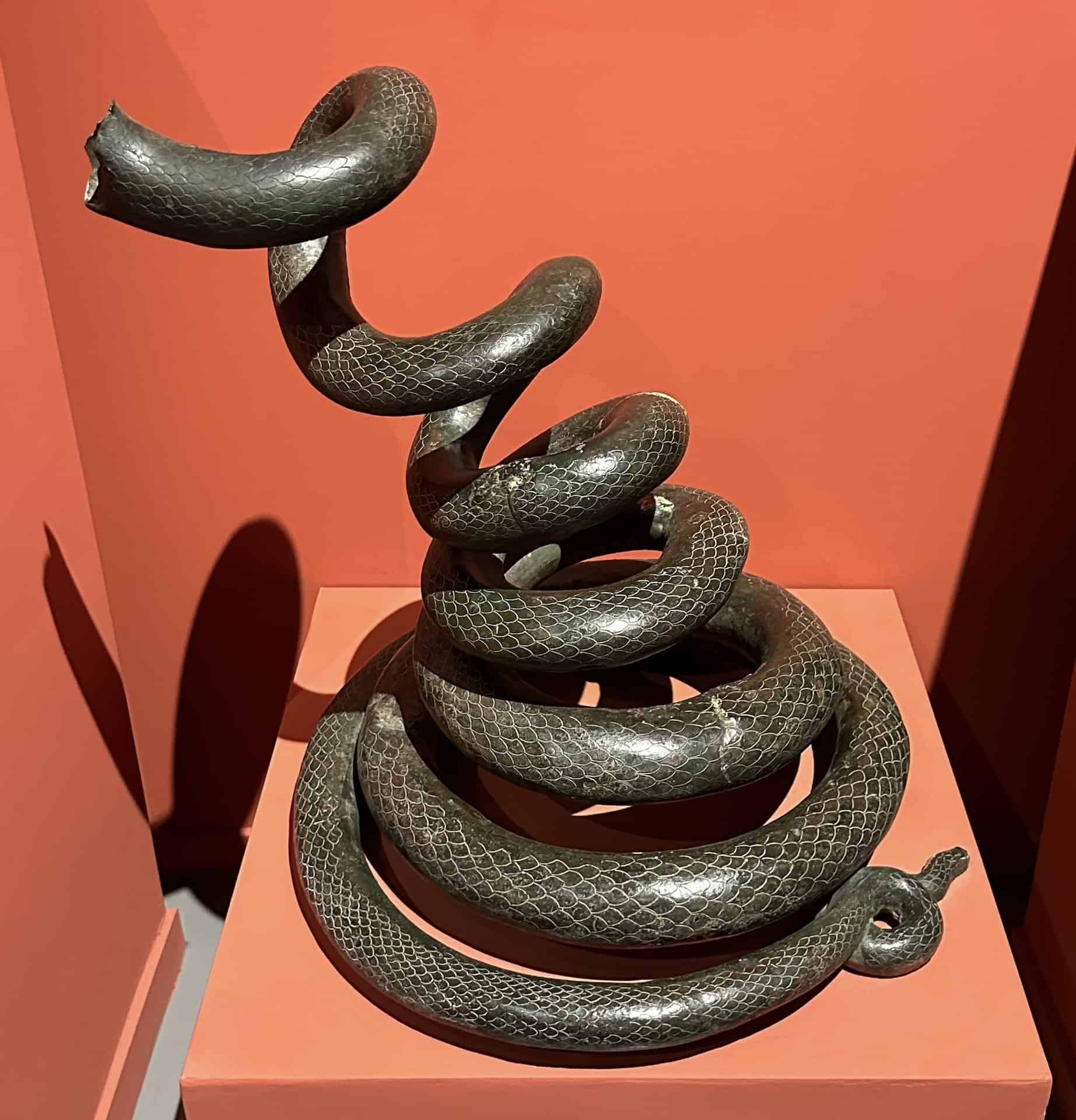 Bronze snake found in Dwelling Unit 7 (1st century) in the Hall of the Terrace Houses Findings at the Ephesus Museum in Selçuk, Turkey