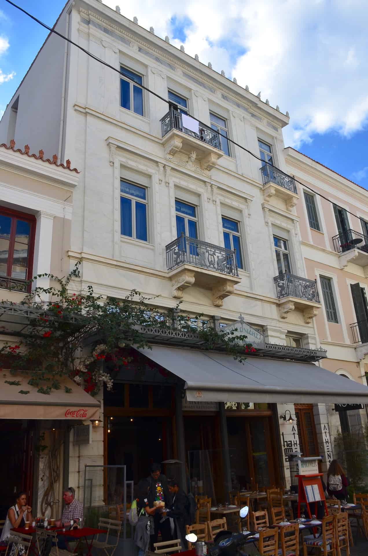 Building on the south side of Agia Irini Square in the Historic Center of Athens, Greece
