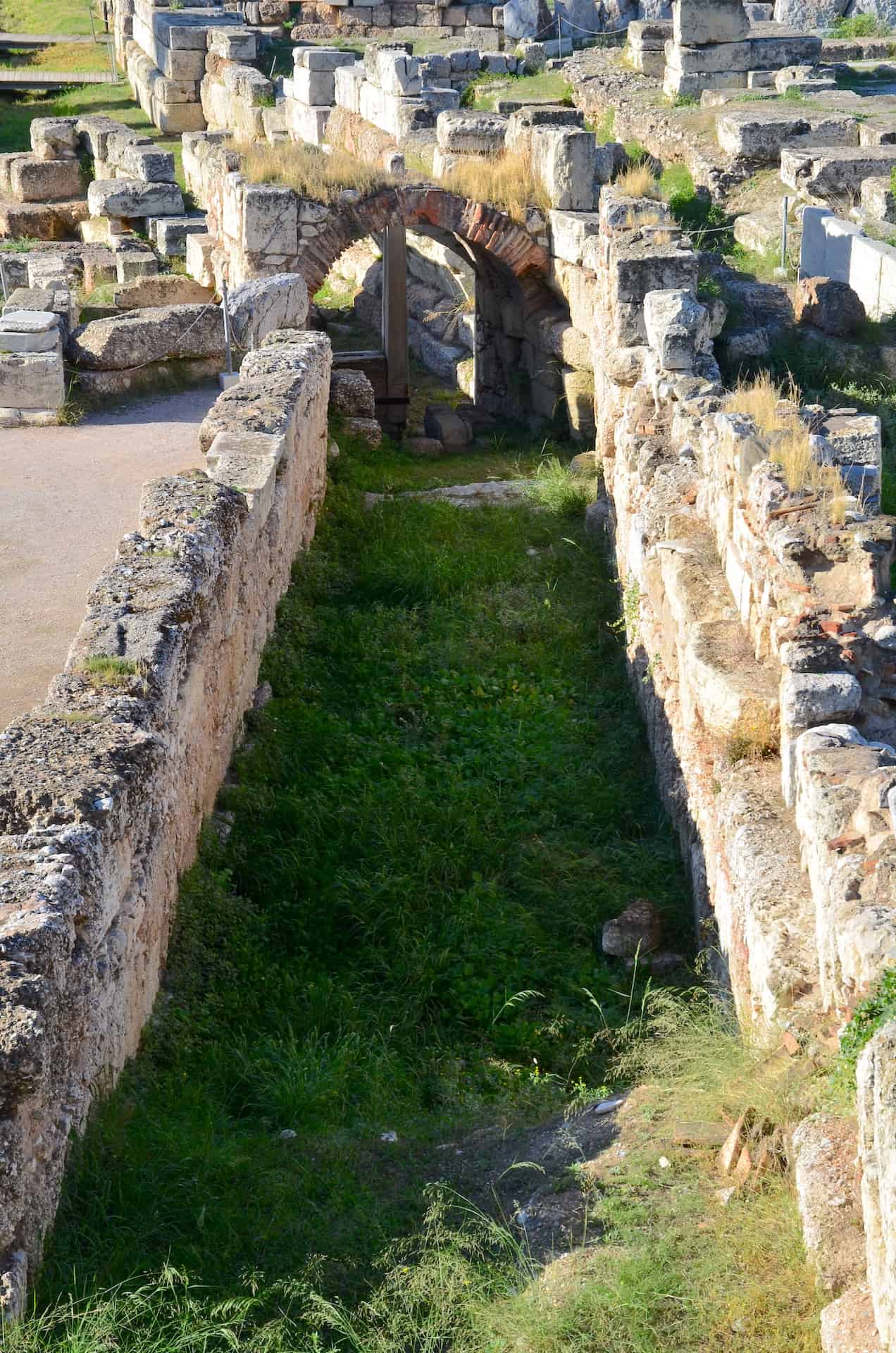 Channel of the Eridanos River at the Kerameikos Archaeological Site in Athens, Greece