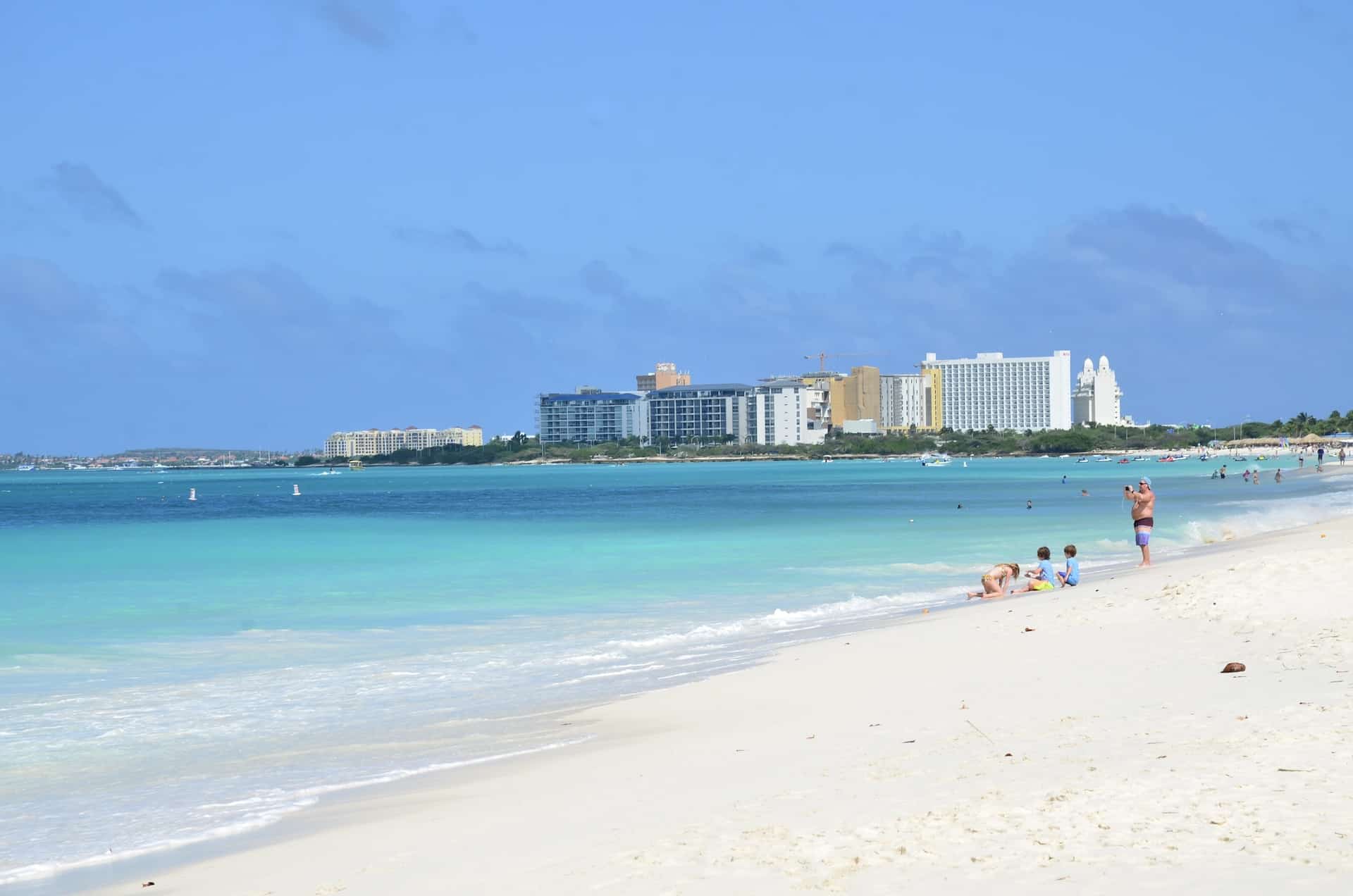 High-rise resorts on Palm Beach in Noord, Aruba