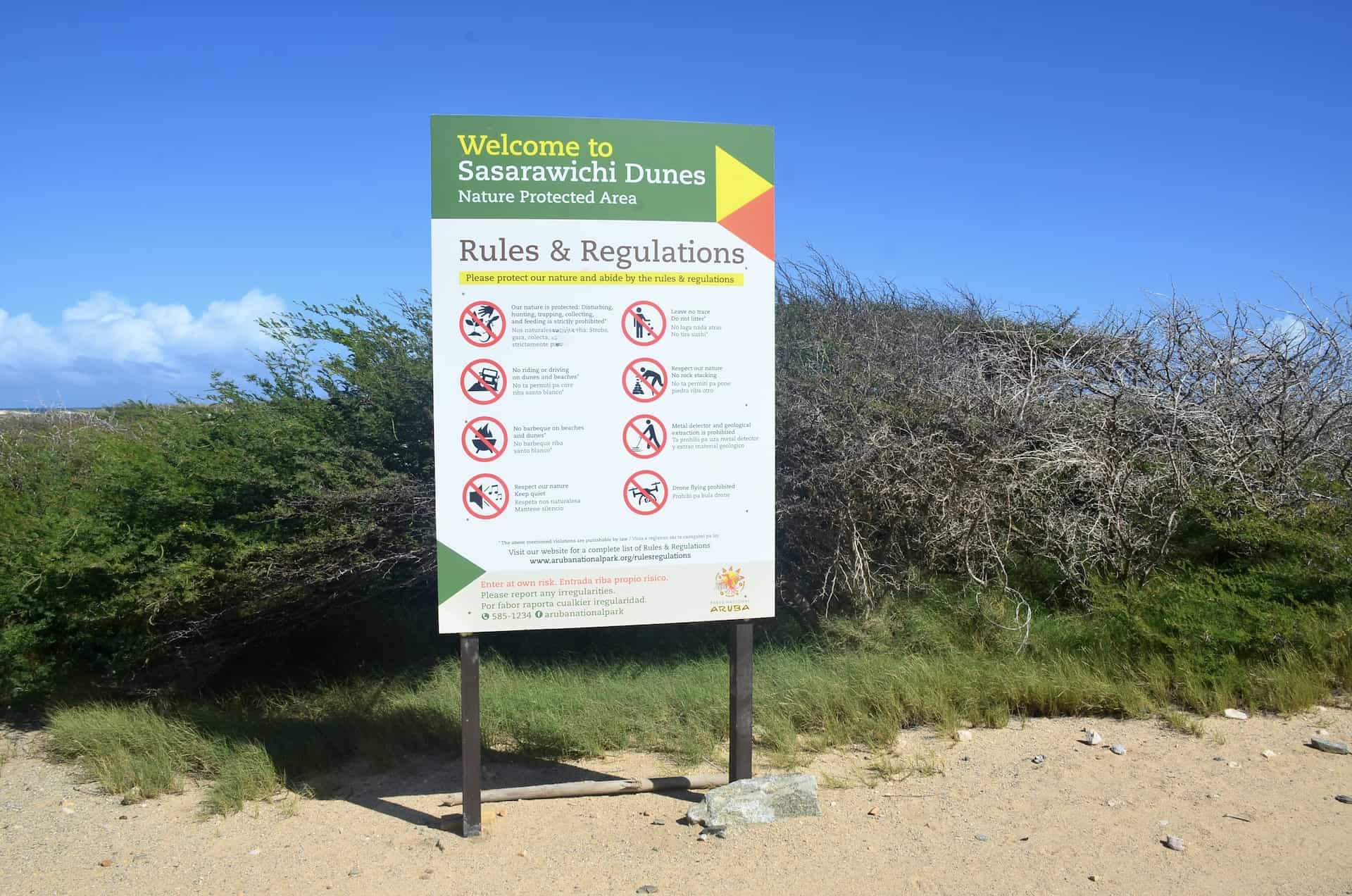 Entrance to the Sasarawichi Dunes on the way to the California Lighthouse