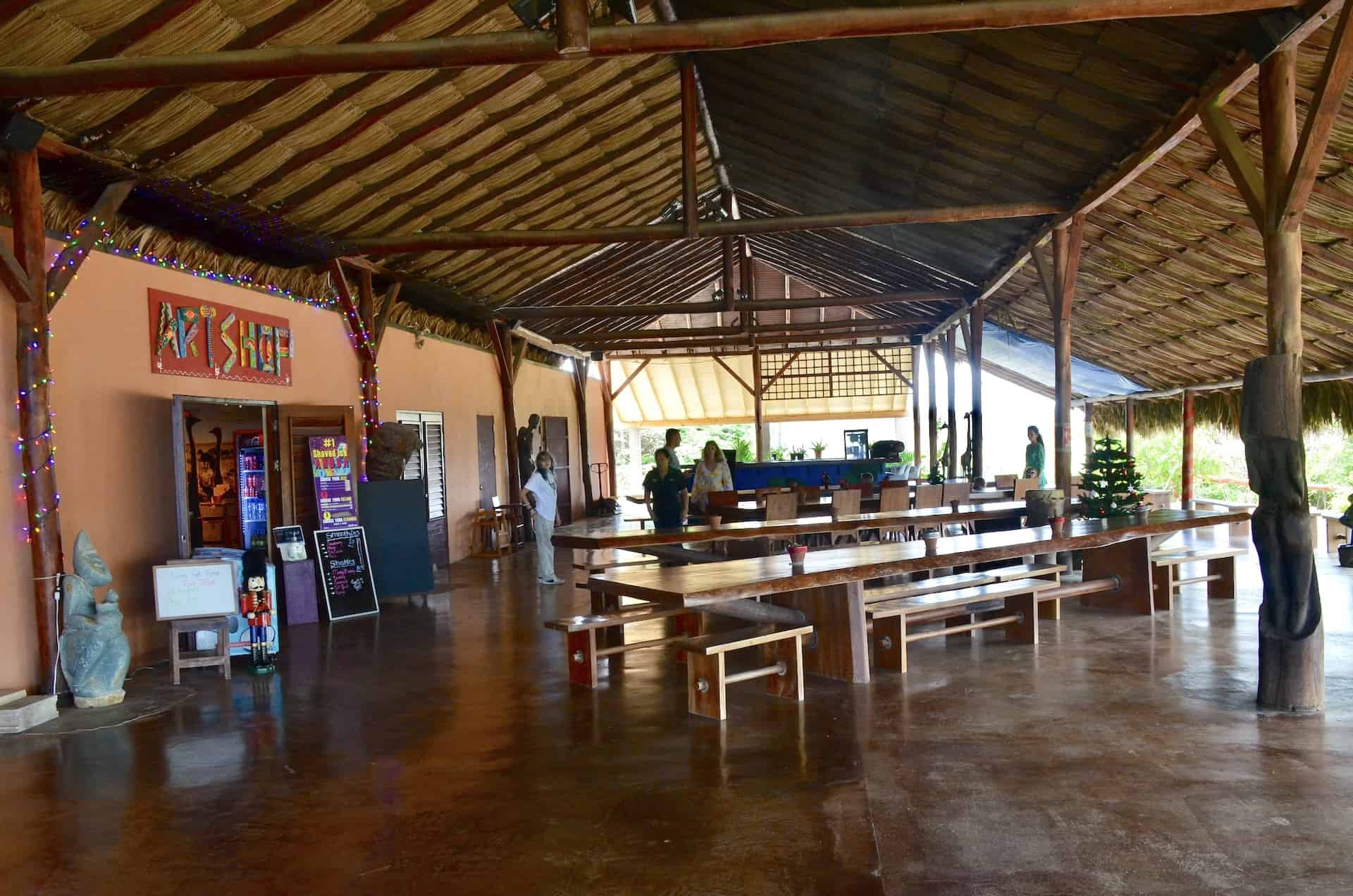 Restaurant and reception area at the Aruba Ostrich Farm