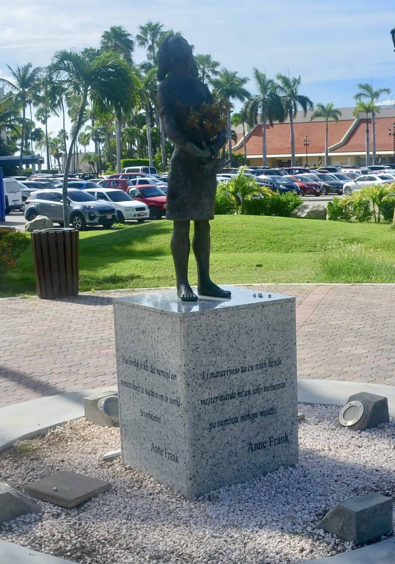 Anne Frank statue at Wilhelmina Park