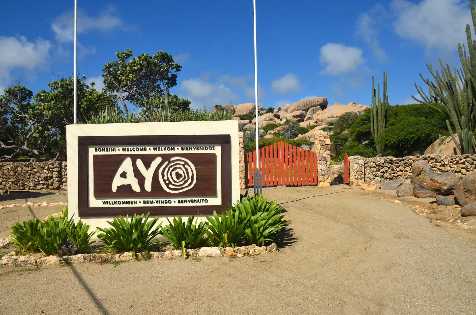 Entrance to the Ayo Rock Formations in Paradera, Aruba
