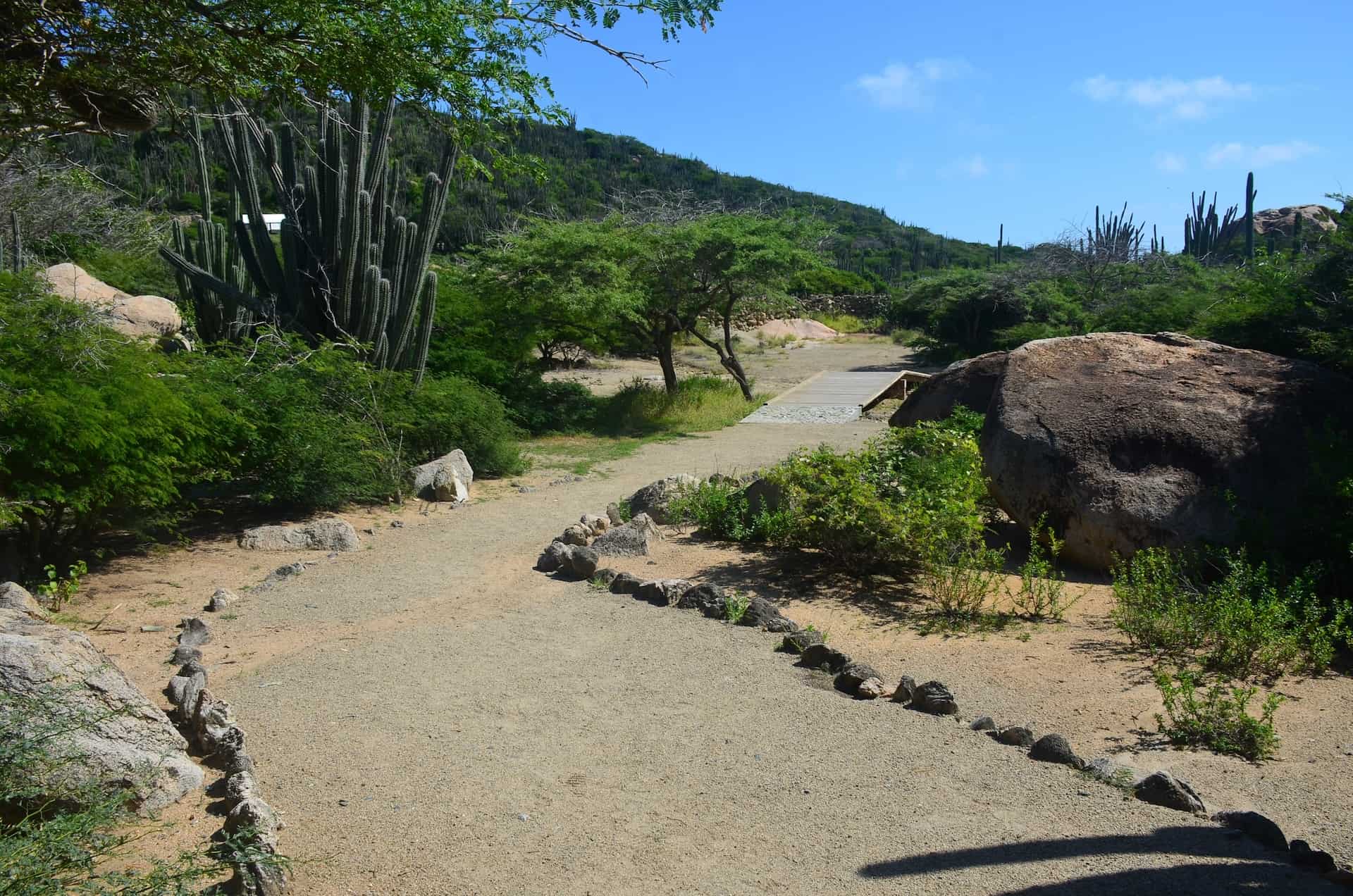 Path through the Ayo Rock Formations in Paradera, Aruba