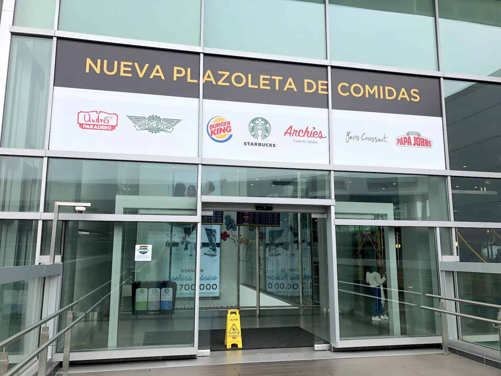 Entrance to the food court at El Dorado International Airport