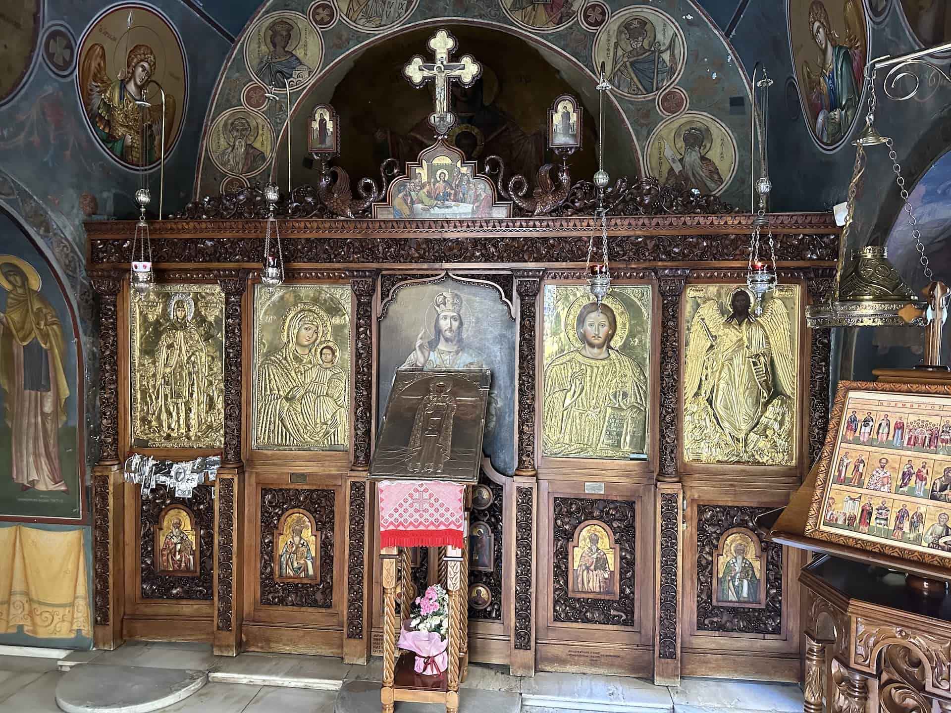 Iconostasis of the Church of Saint Paraskevi in the Historic Center of Athens, Greece