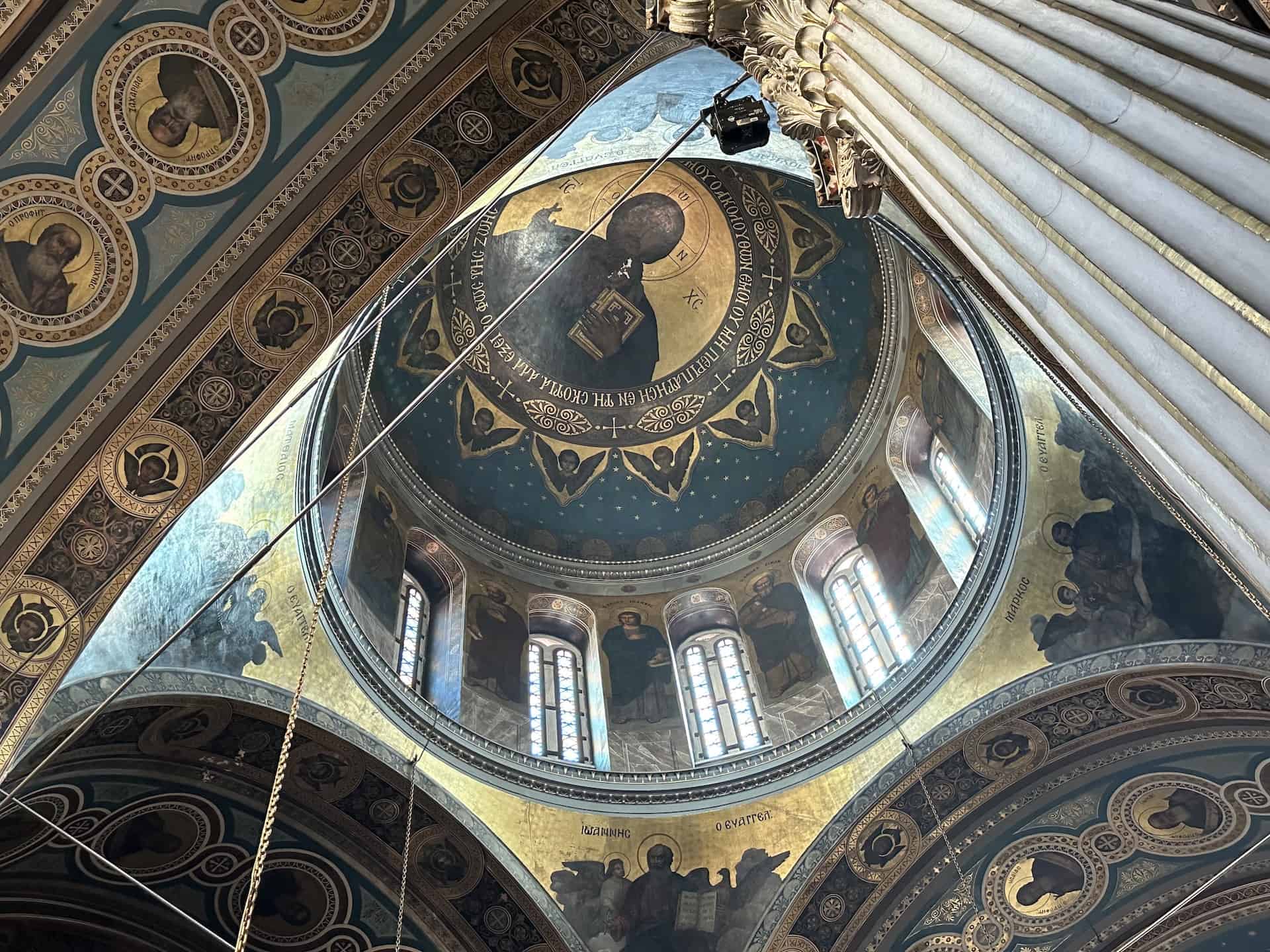 Dome of Panagia Chrysospileotissa in the Historic Center of Athens, Greece