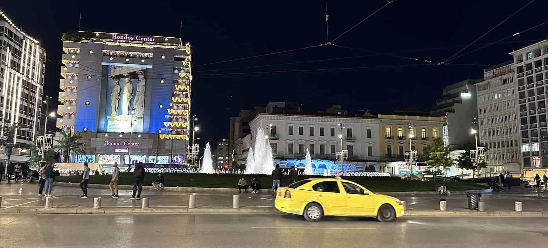 Omonoia Square at night