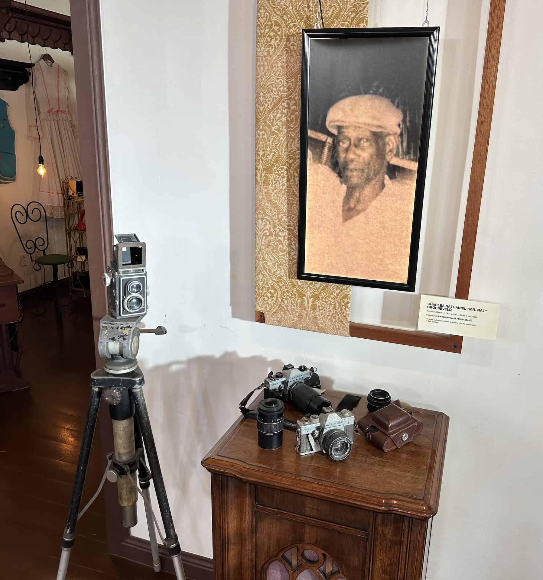 Nat Groeneveld's cameras at the Community Museum in San Nicolas, Aruba