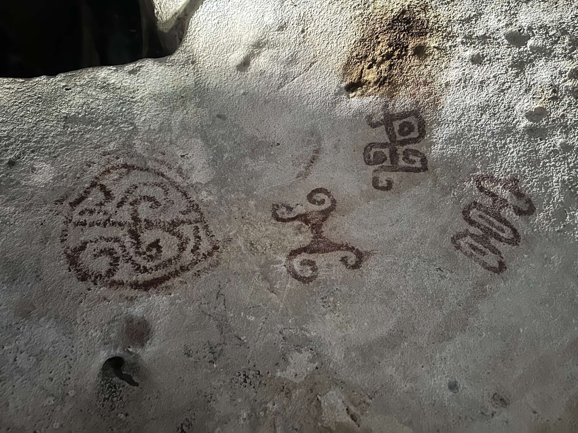 Pictographs at Fontein Cave at Arikok National Park in Aruba